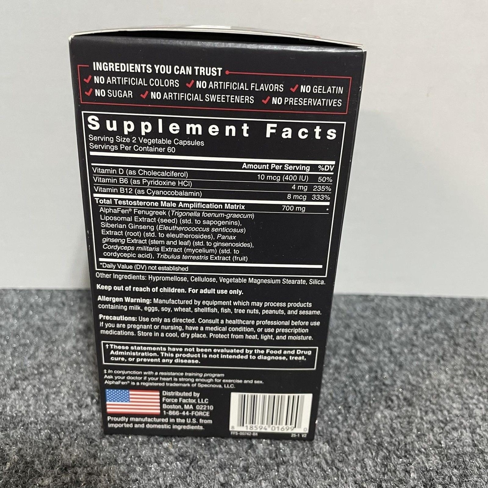 Force Factor Test X180 Legend 120 Capsules Testosterone Booster 2 Month Supply