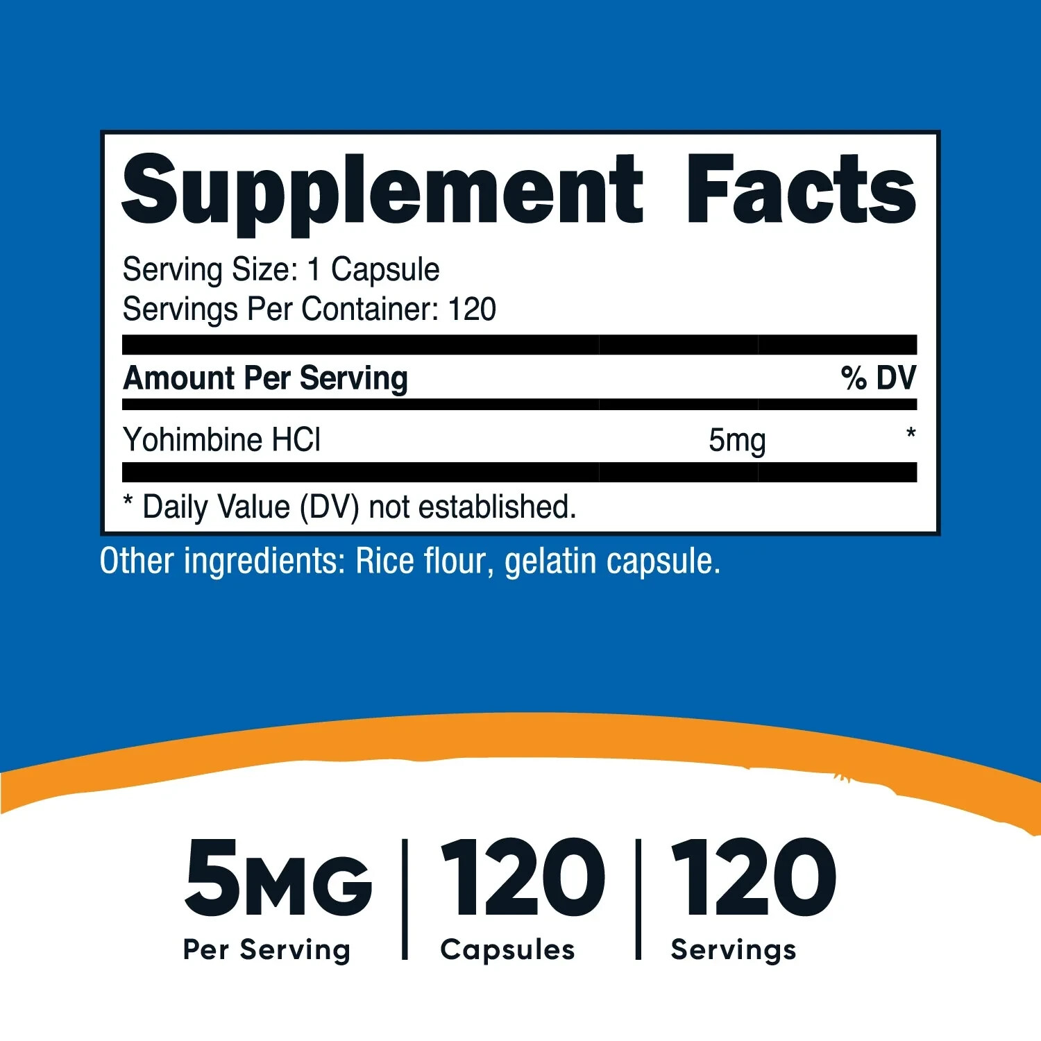 Nutricost Yohimbine HCl 5mg, 240 Capsules – Non-GMO, GF – EXP 01/2027