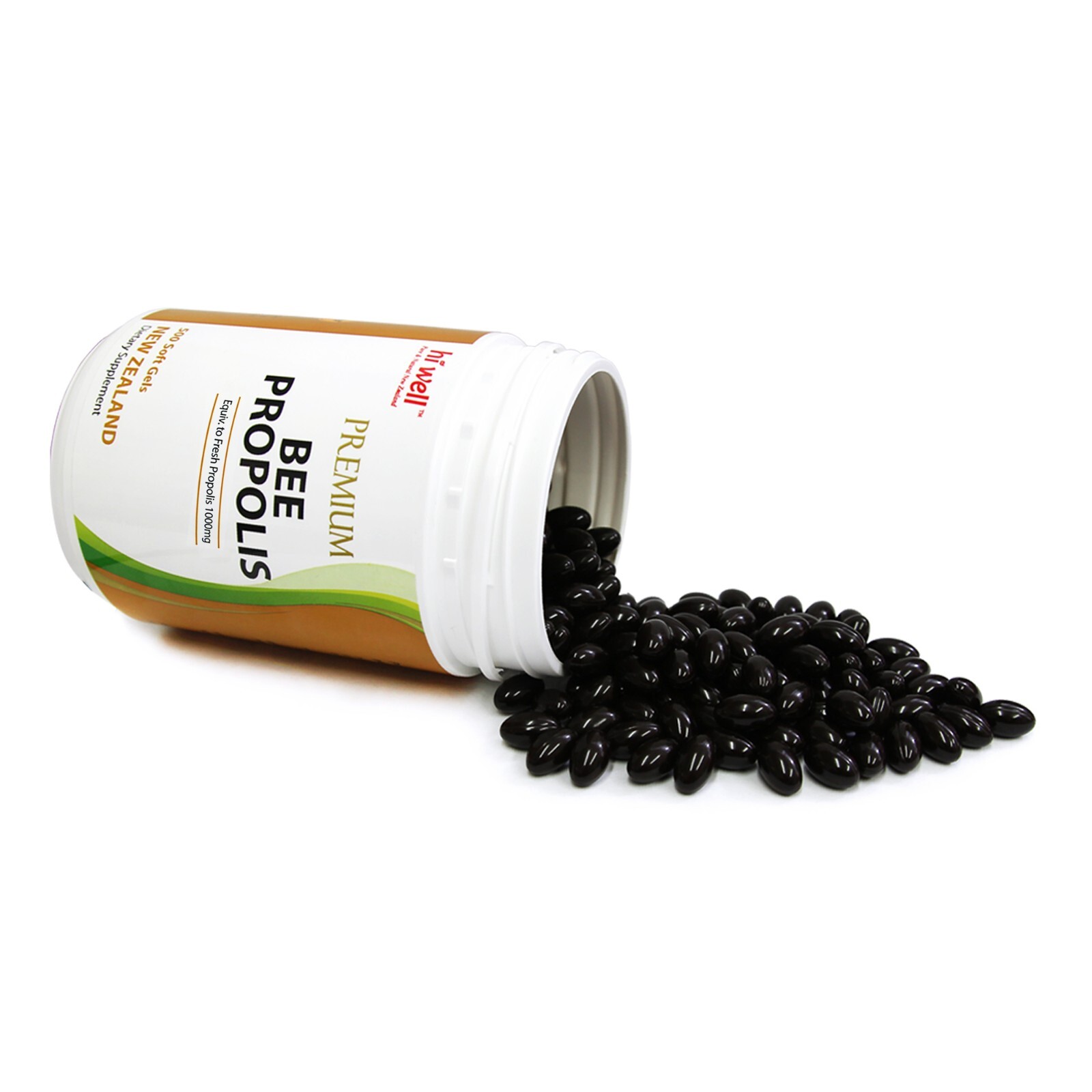 Hi Well NEW ZEALAND Premium Bee Propolis 1000 500 capsules