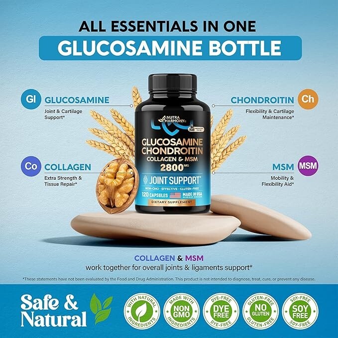Glucosamine Chondroitin MSM Collagen | FSA HSA Eligible 120 Count (Pack of 1)