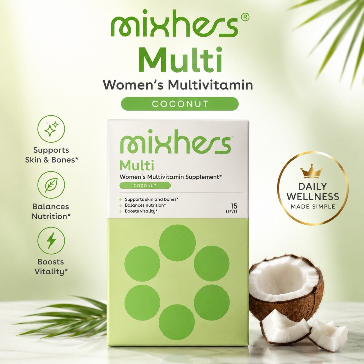 Mixhers Multi Women’s Multivitamin Supplement 15 Servings Daily Nutrition