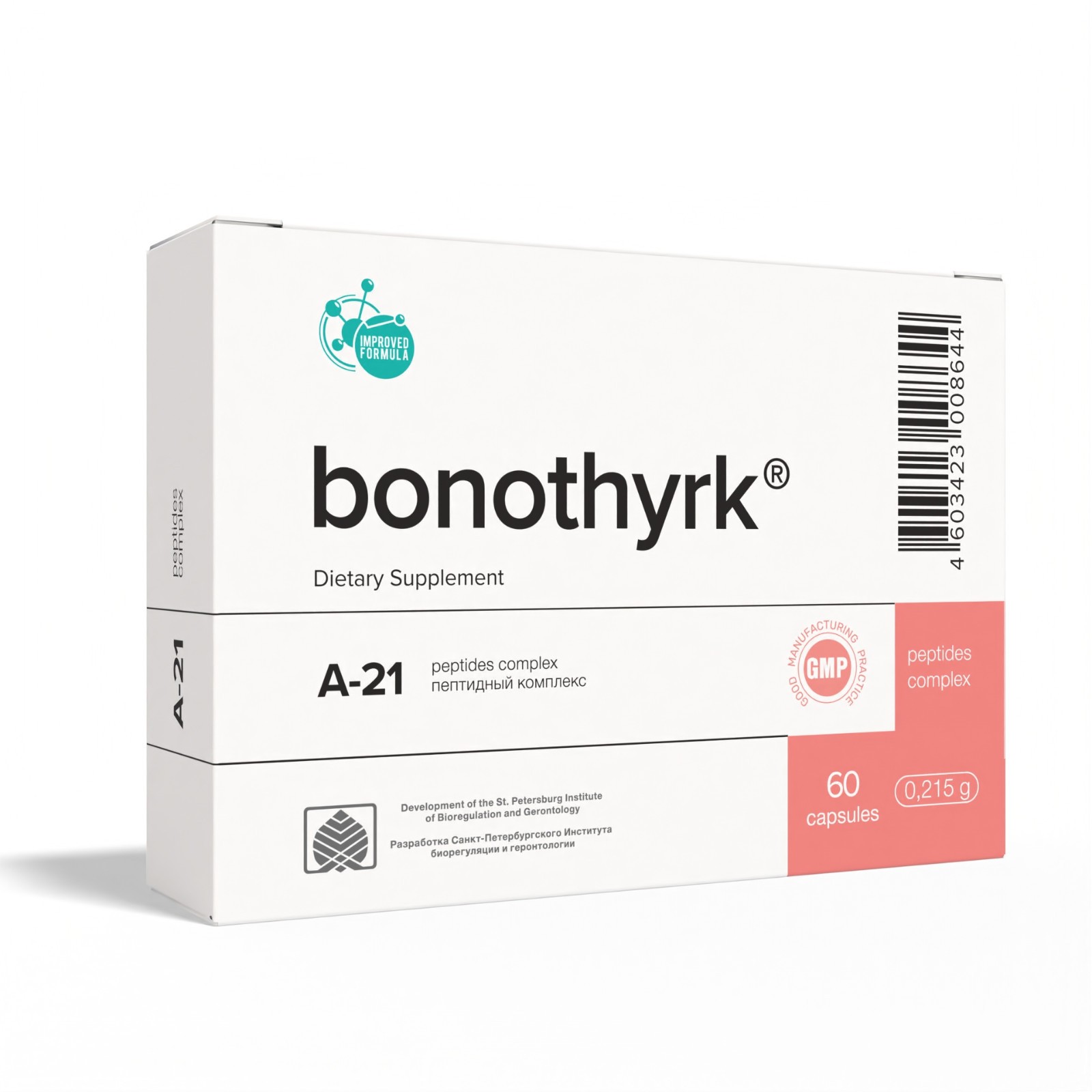 Bonothyrk A-21 Parathyroid Peptide Bioregulator 60 and 20 Capsules