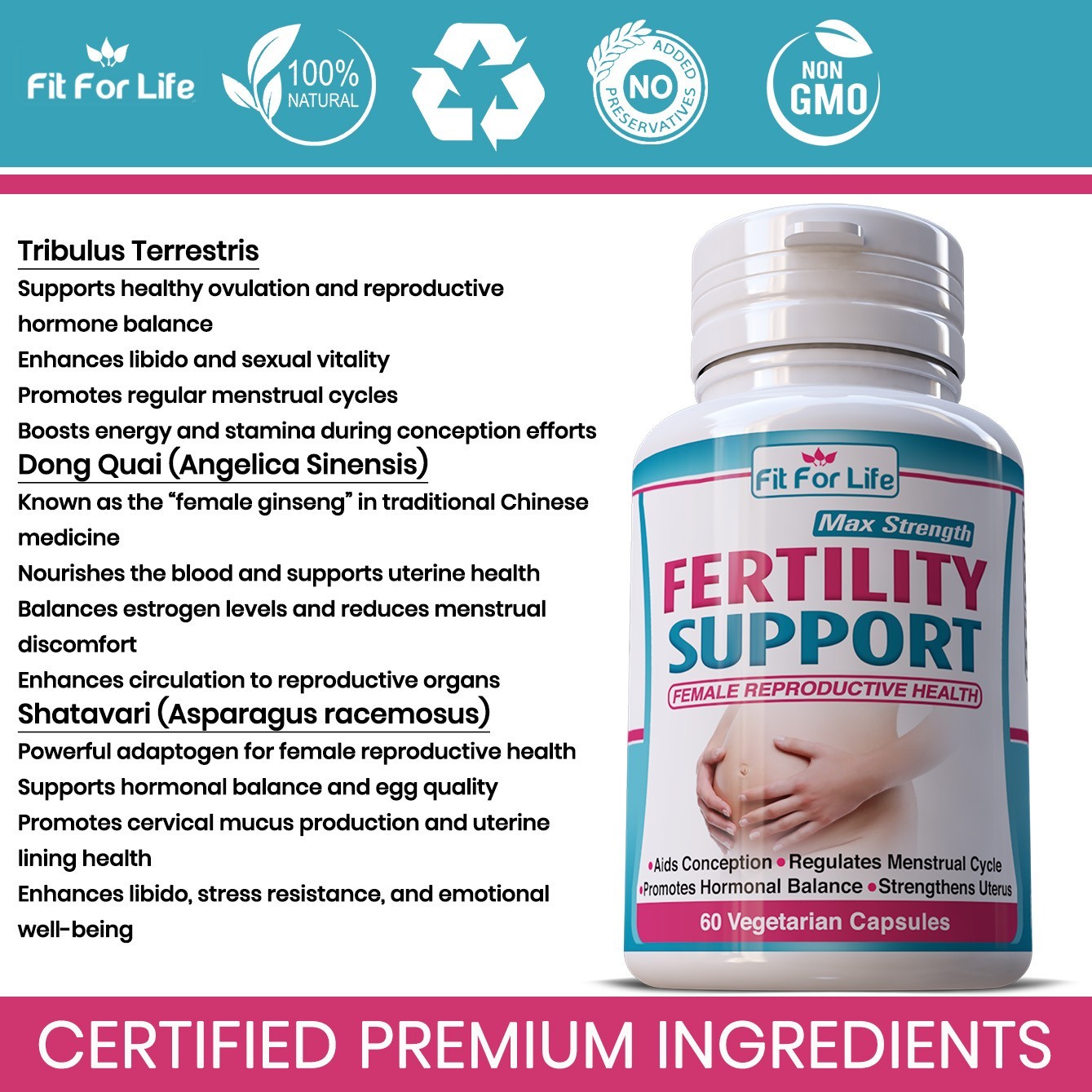 FEMALE FERTILITY BOOSTER PILLS Hormonal Balance Egg Libido Reproductive Support