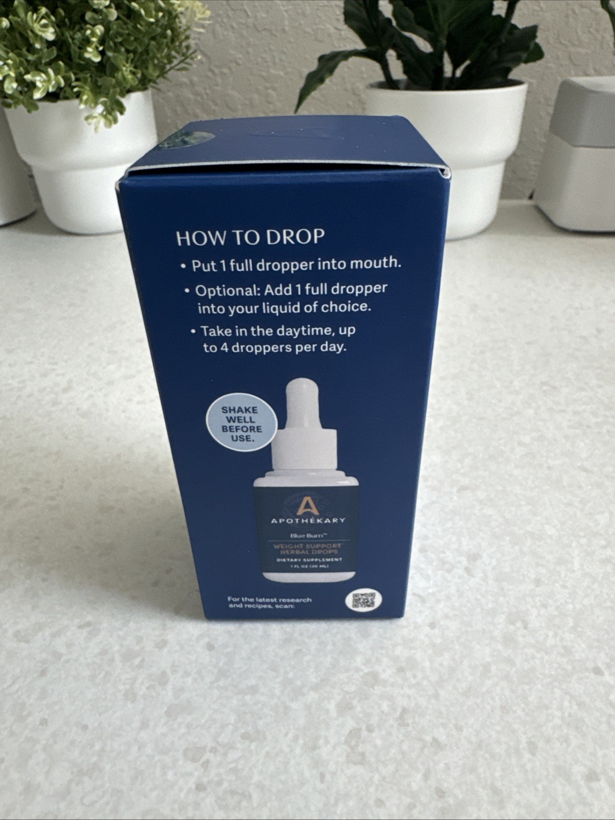 Apothékary Blue Burn Herbal Drops – Weight Support, Lemon, Organic – 1 fl oz