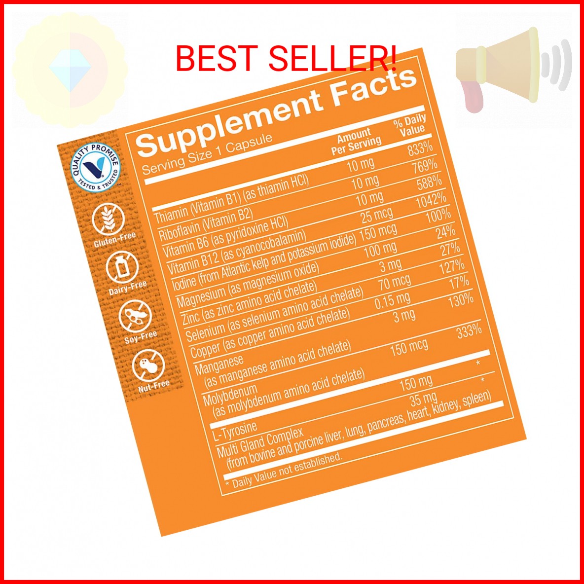 The Vitamin Shoppe Thyroid Complex, Support Thyroid Health and Metabolism, with