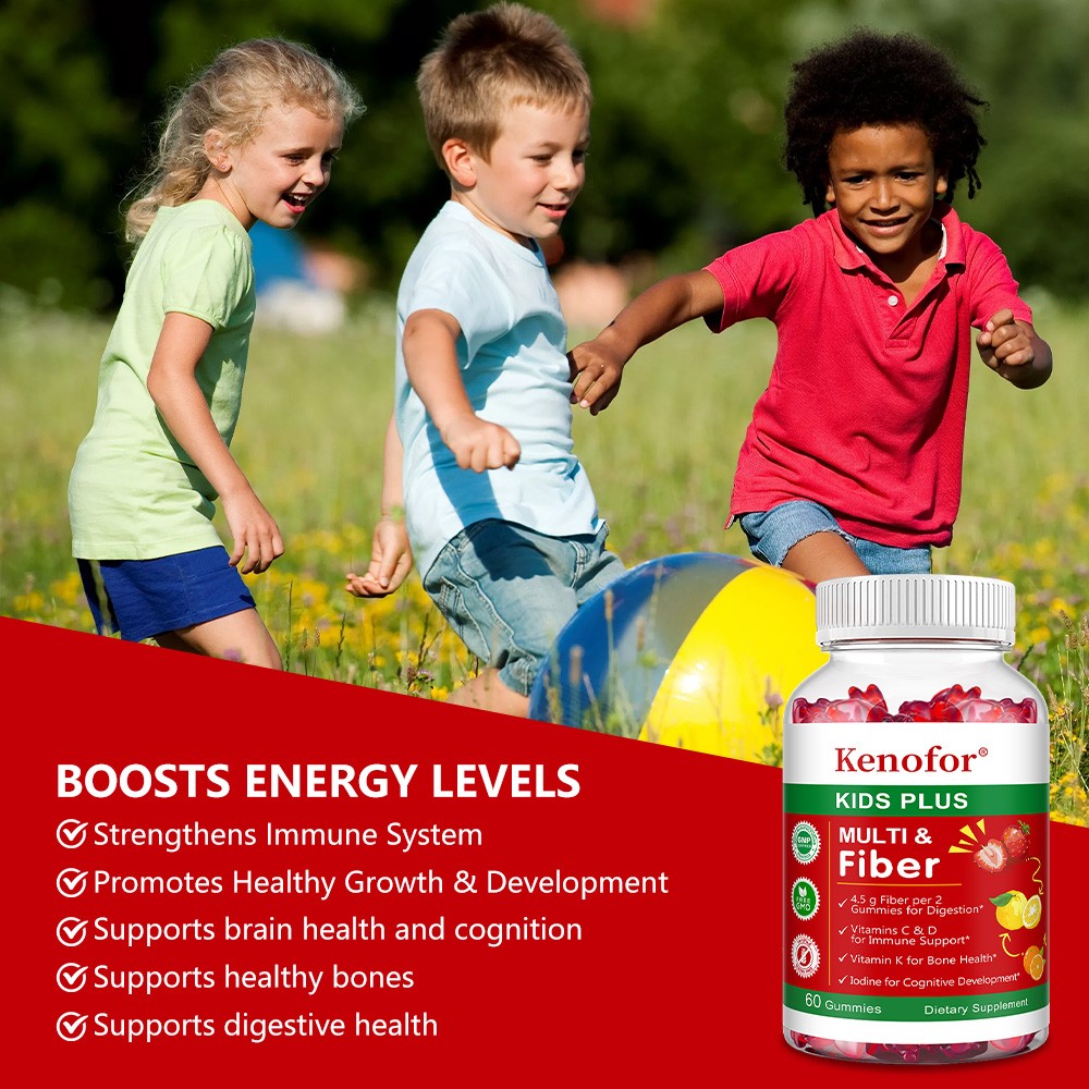 Kids Multi Fiber Supports Digestive Bone Immune System Health 60 Gummy