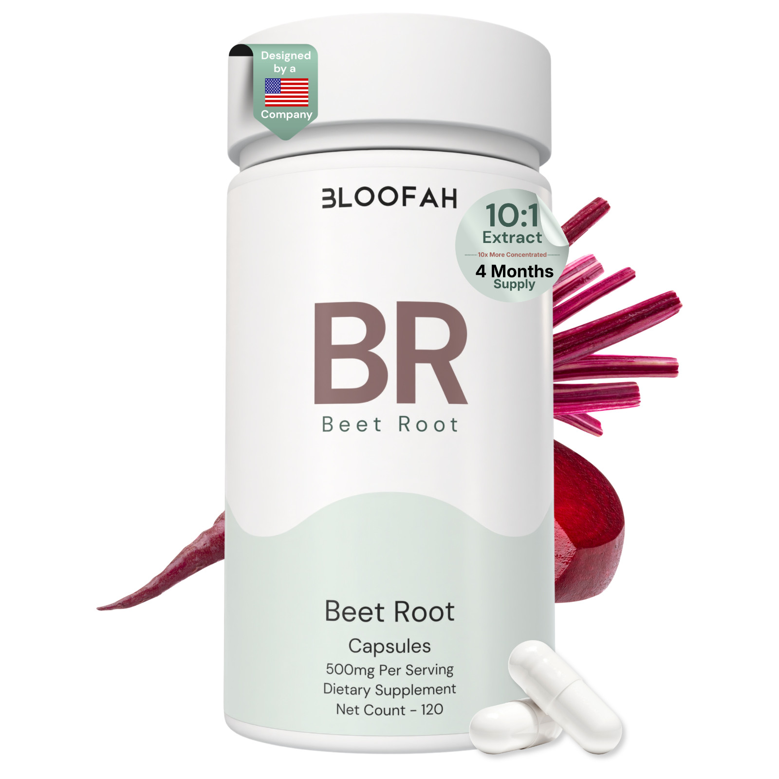 Bloofah BR Beetroot Extract 10:1 500mg | 120 Capsules | Nitric Oxide | Stamina