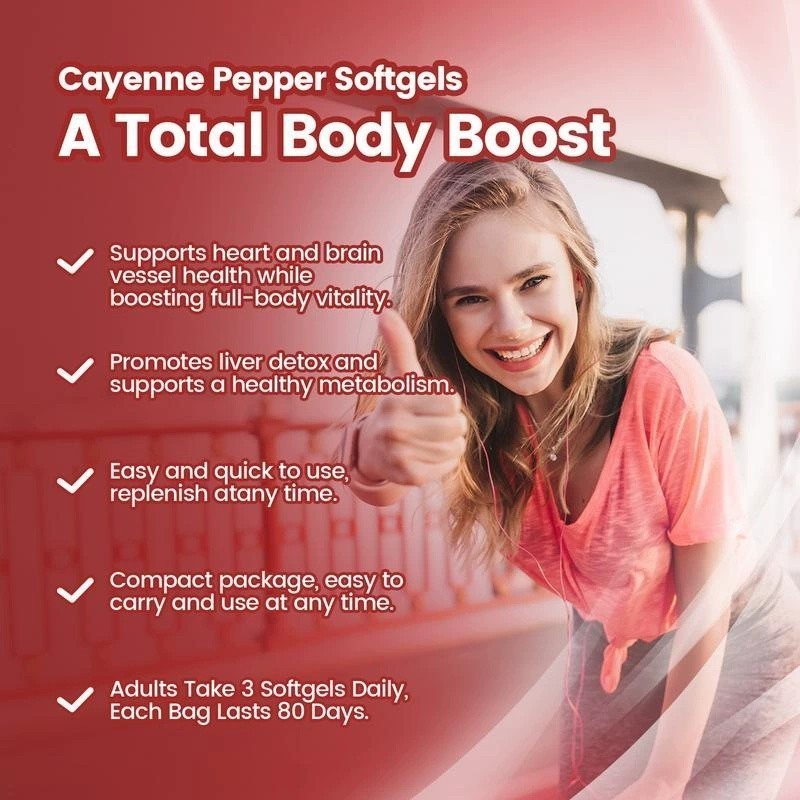 Cayenne Pepper Softgels Supplement, Supports Leg VeinHeart and Blood Vessel US