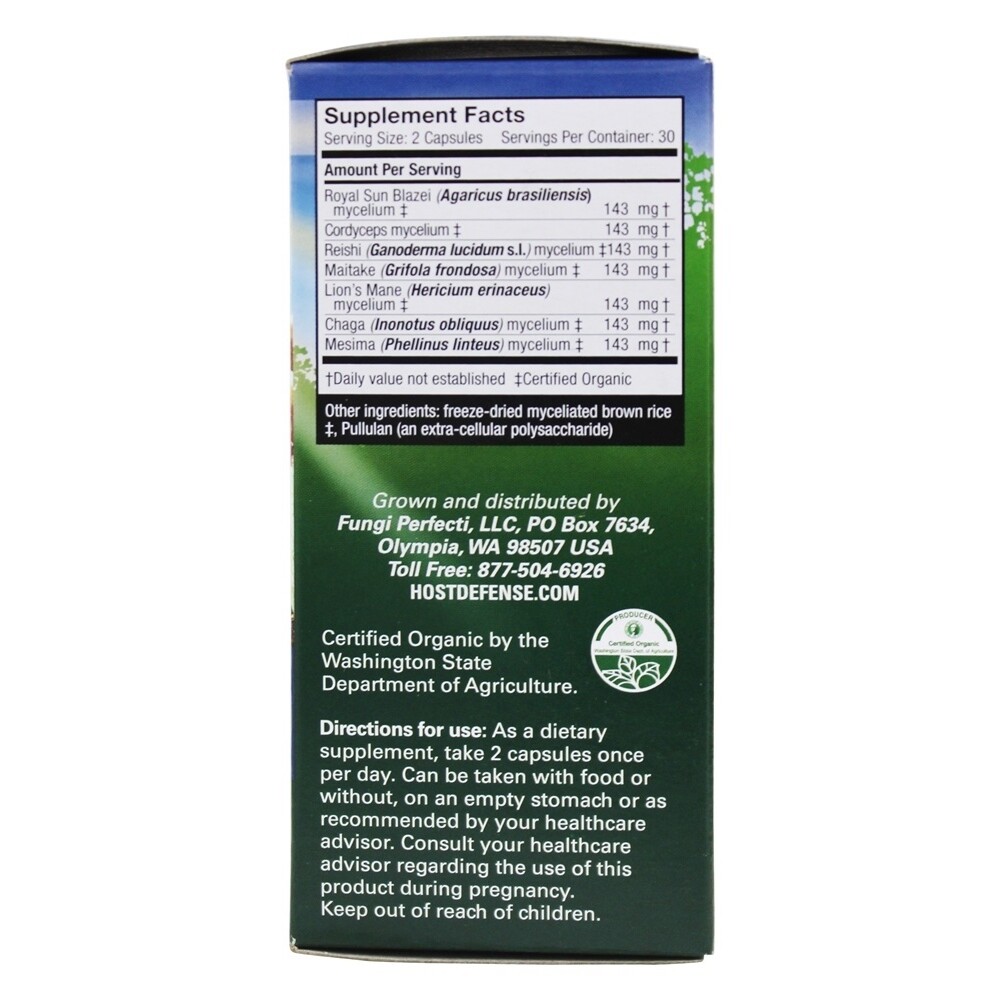 Fungi Perfecti Host Defense Stamets 7 General Immune Support, 60 Vegetarian Caps