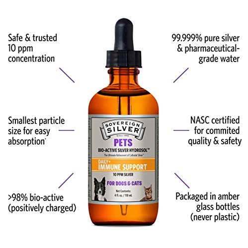 Sovereign Silver Bio-Active Silver Hydrosol for Pets Immune Support, 4 oz.