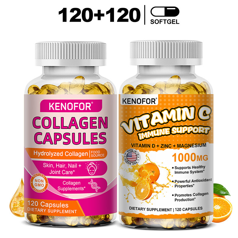 Hydrolyzed Collagen & Vitamin C 240pcs – Healthy Immune, Hair, Skin, and Nails