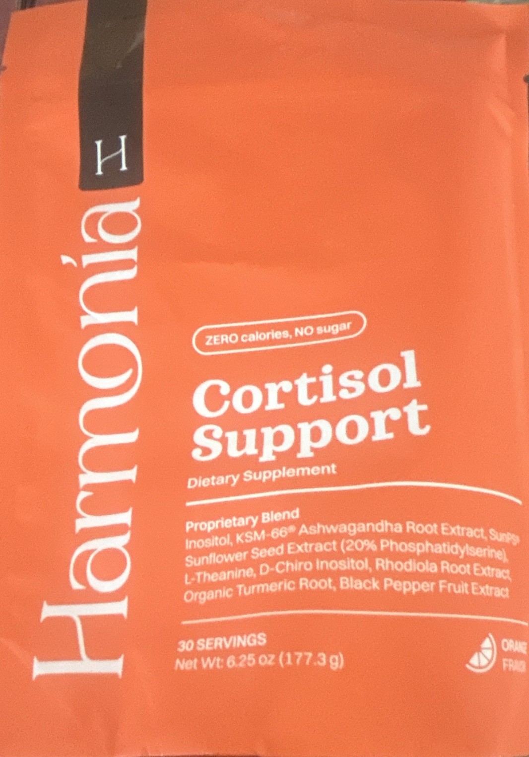 Harmonia Cortisol Support Adrenal Powder Drink Mix Orange 30 Servings 6.25oz