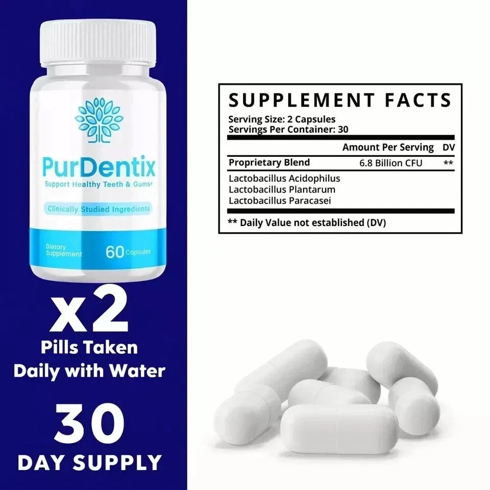 (5 Pack) Purdentix Oral Probiotic Support Healthy Teeth and Gums (300 Capsules)