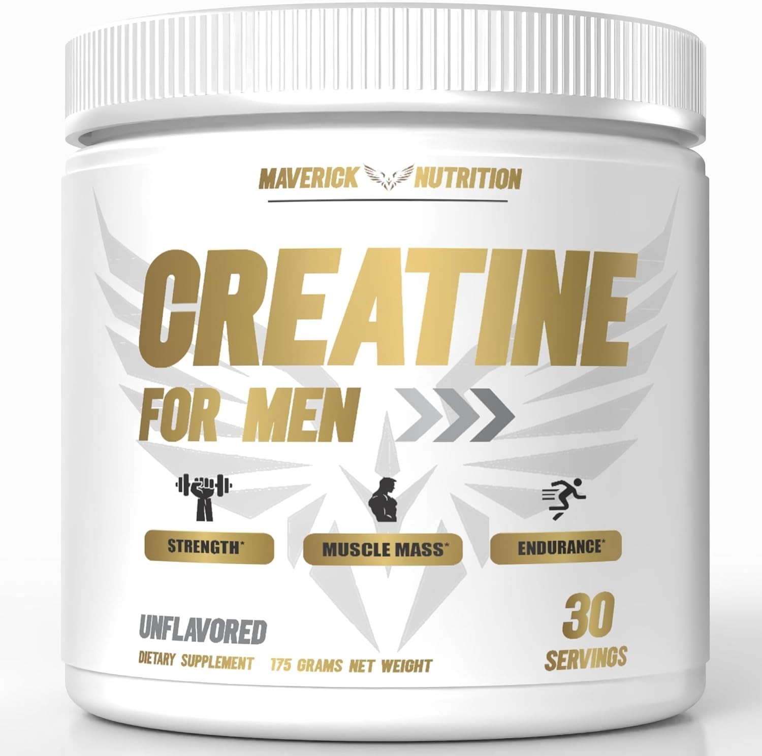 Maverick Nutrition Creatine MonohydratePowder for Men – Unflavored – 30 Srvgs