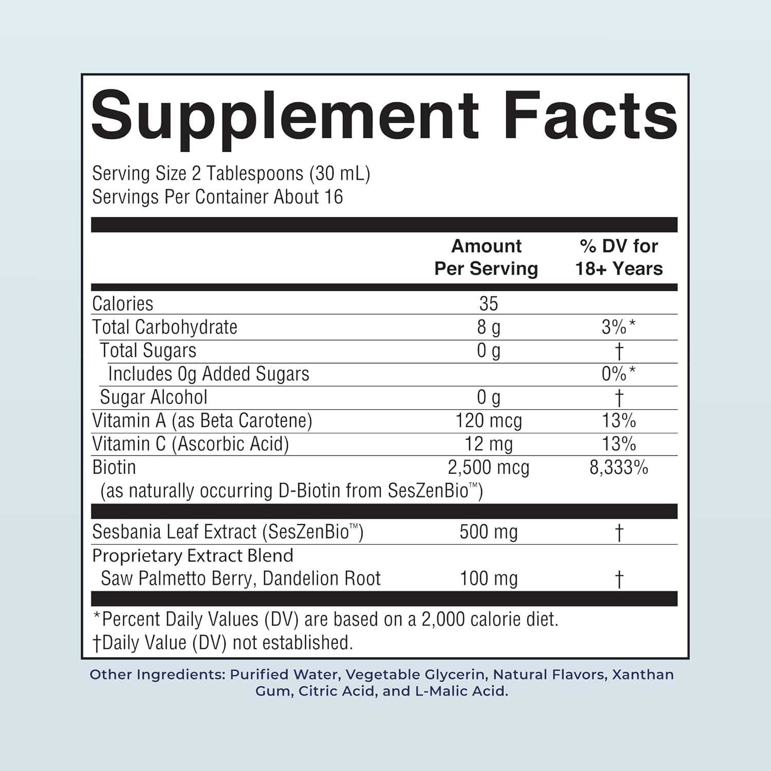 MARYRUTH’S Daily Liquid Hair Formula |500 mg SesZenBio?+2,500 mcg Biotin Thicker
