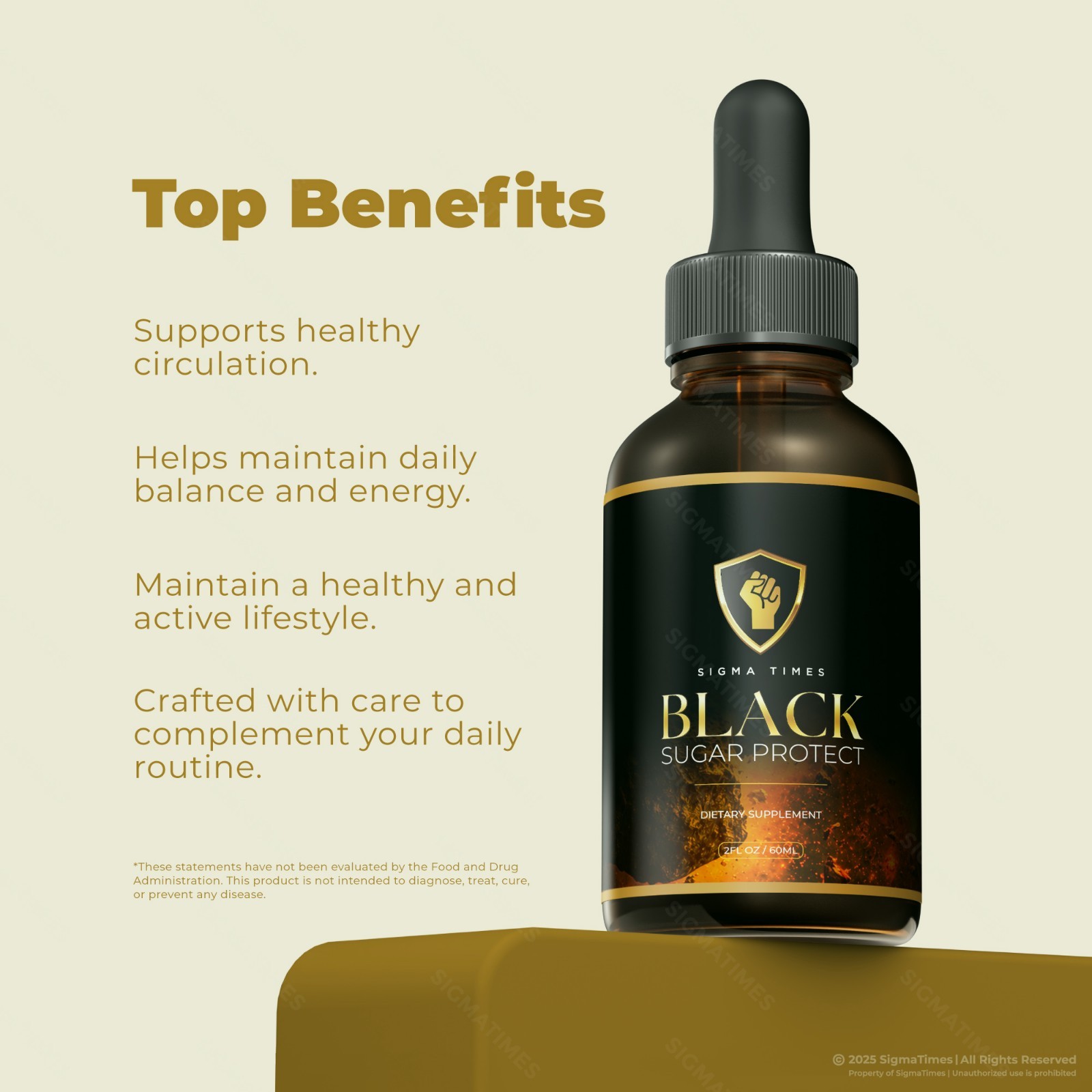 Black Sugar Protect Drops, For Healthy Blood Support & Circulation (30 servs)