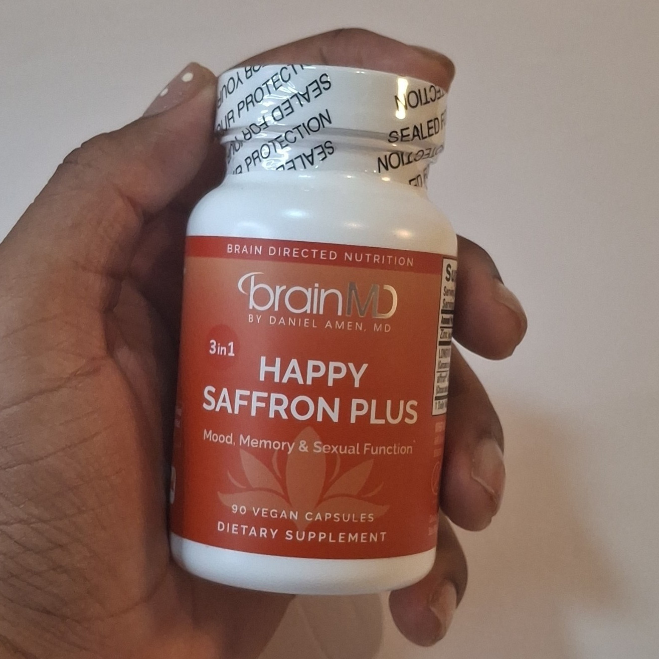 brainMD Happy Saffron Plus 3-in-1 Saffron Mood Memory Sexual Health 90 Vegan