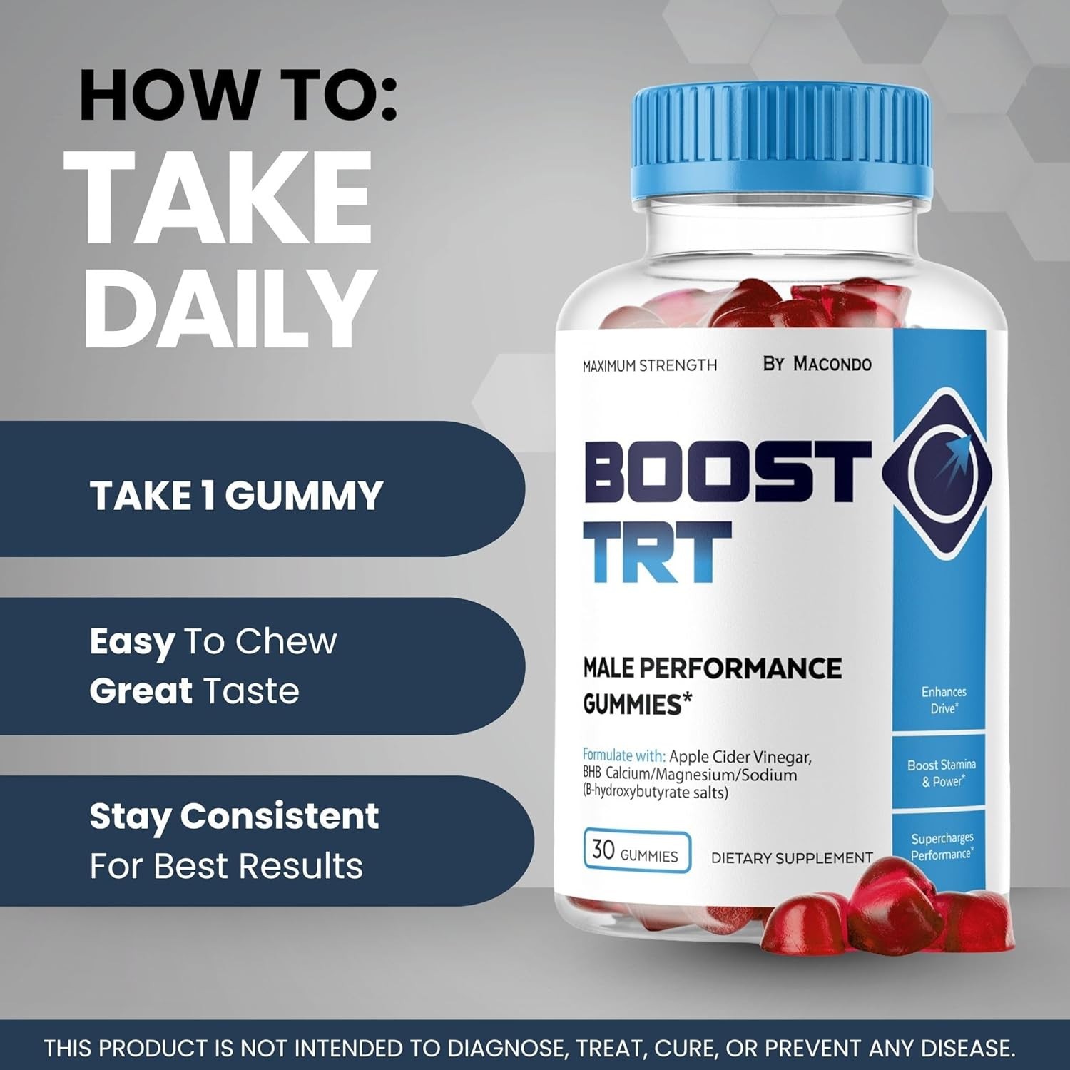 5 mos x30ct Boost TRT Gummies Boost TRT Male Performance Advanced Formula 150ct