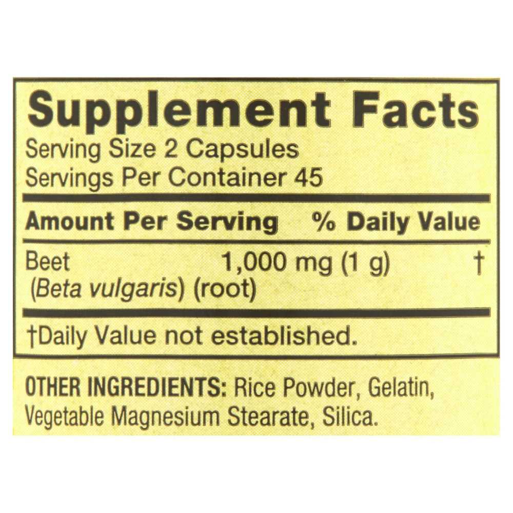 New Spring Valley Beet Root Blood Health Dietary Supplement, 1000 mg, 90 count