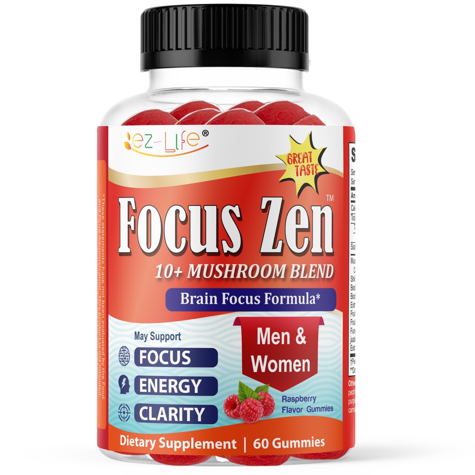 Mushroom Supplement Support Mental Alertness, Brain Health Mental Clarity, Focus