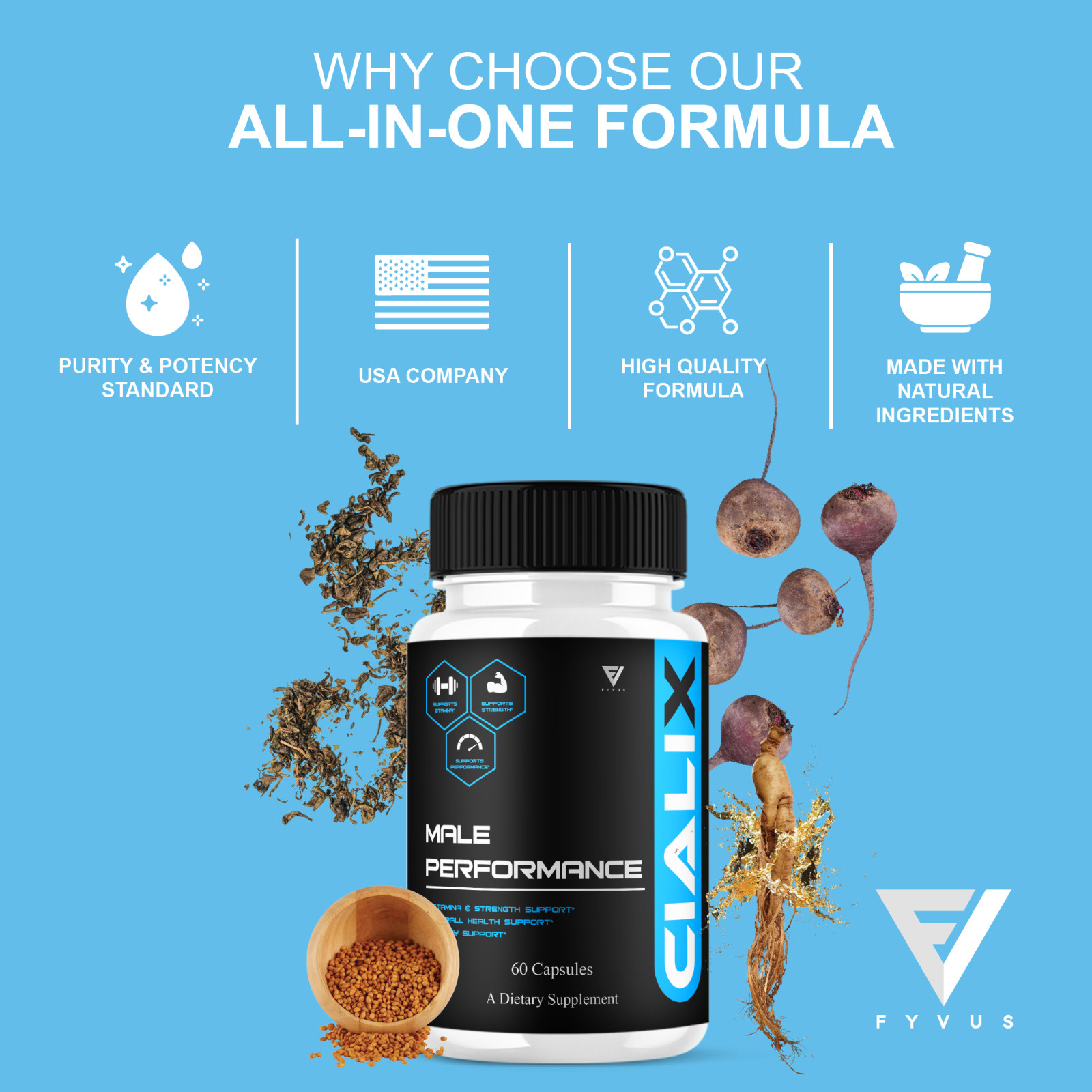 Cialix Premium Performance Supplement, Cialixs Advanced (60 Capsules)