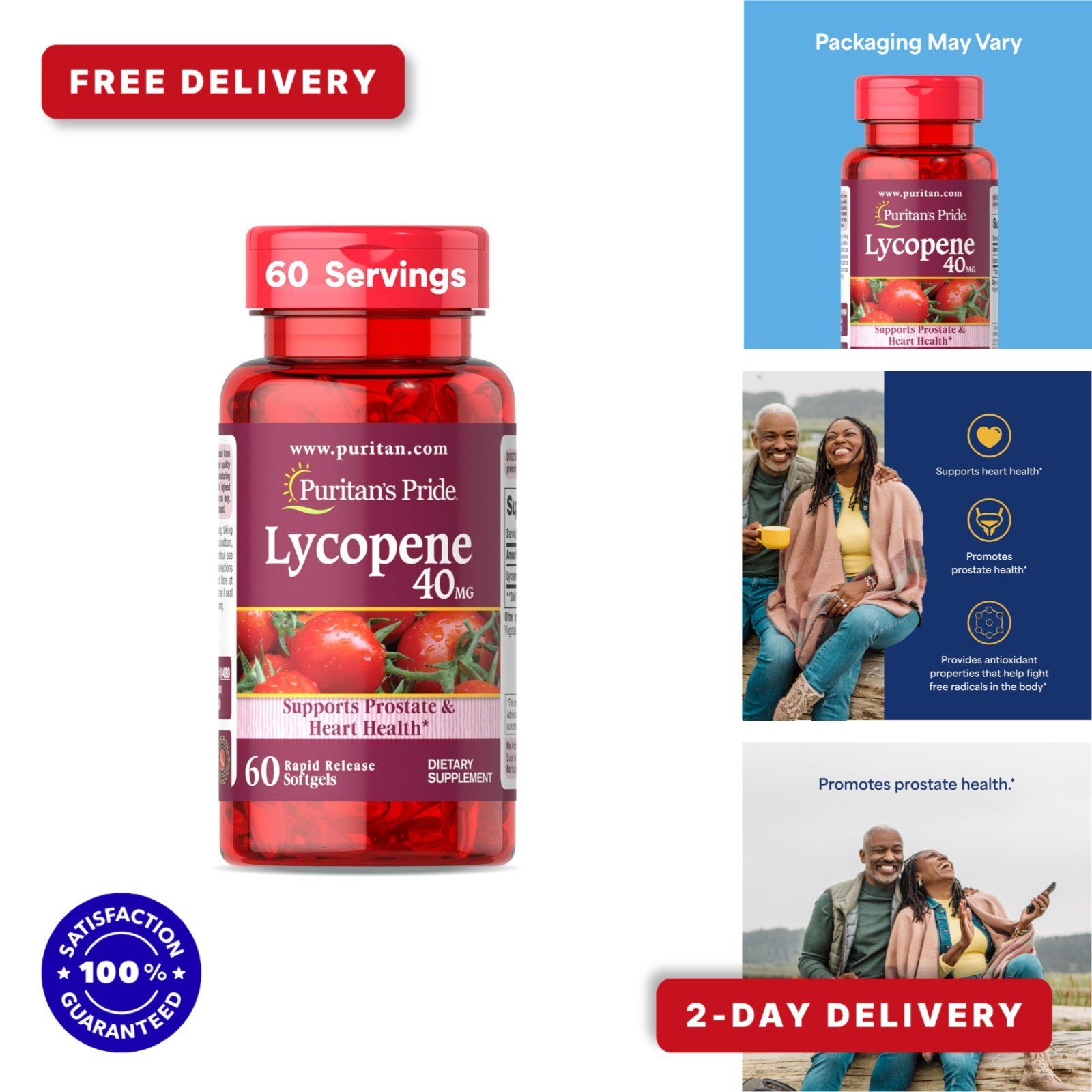 Puritan’s Pride Lycopene 40mg Softgels – Prostate & Heart Health Support
