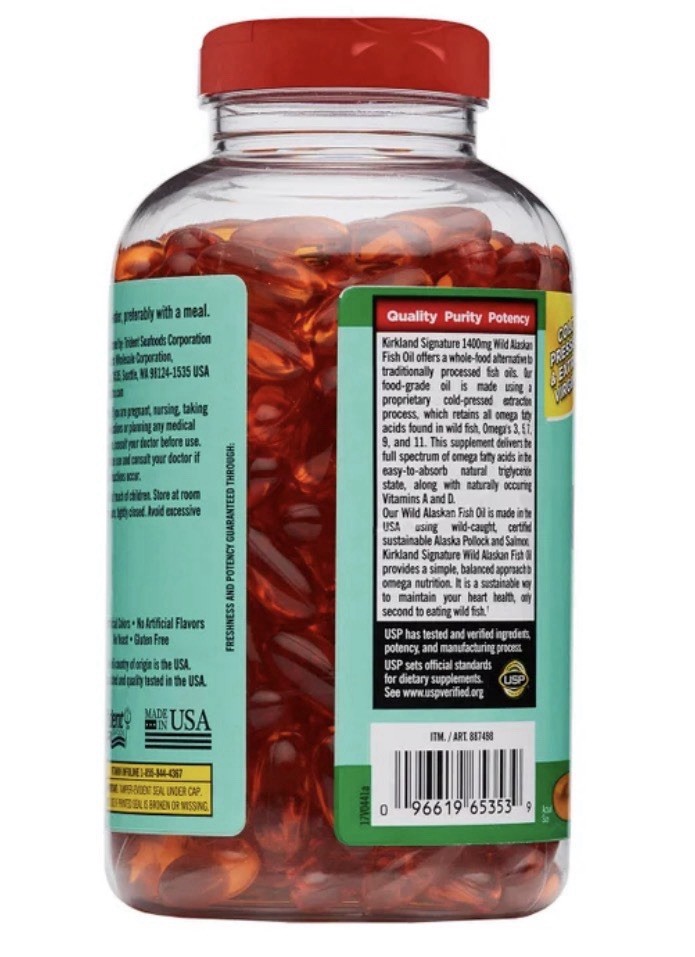 Kirkland Signature Wild Alaskan Fish Oil 1400 mg., 230 Softgels..