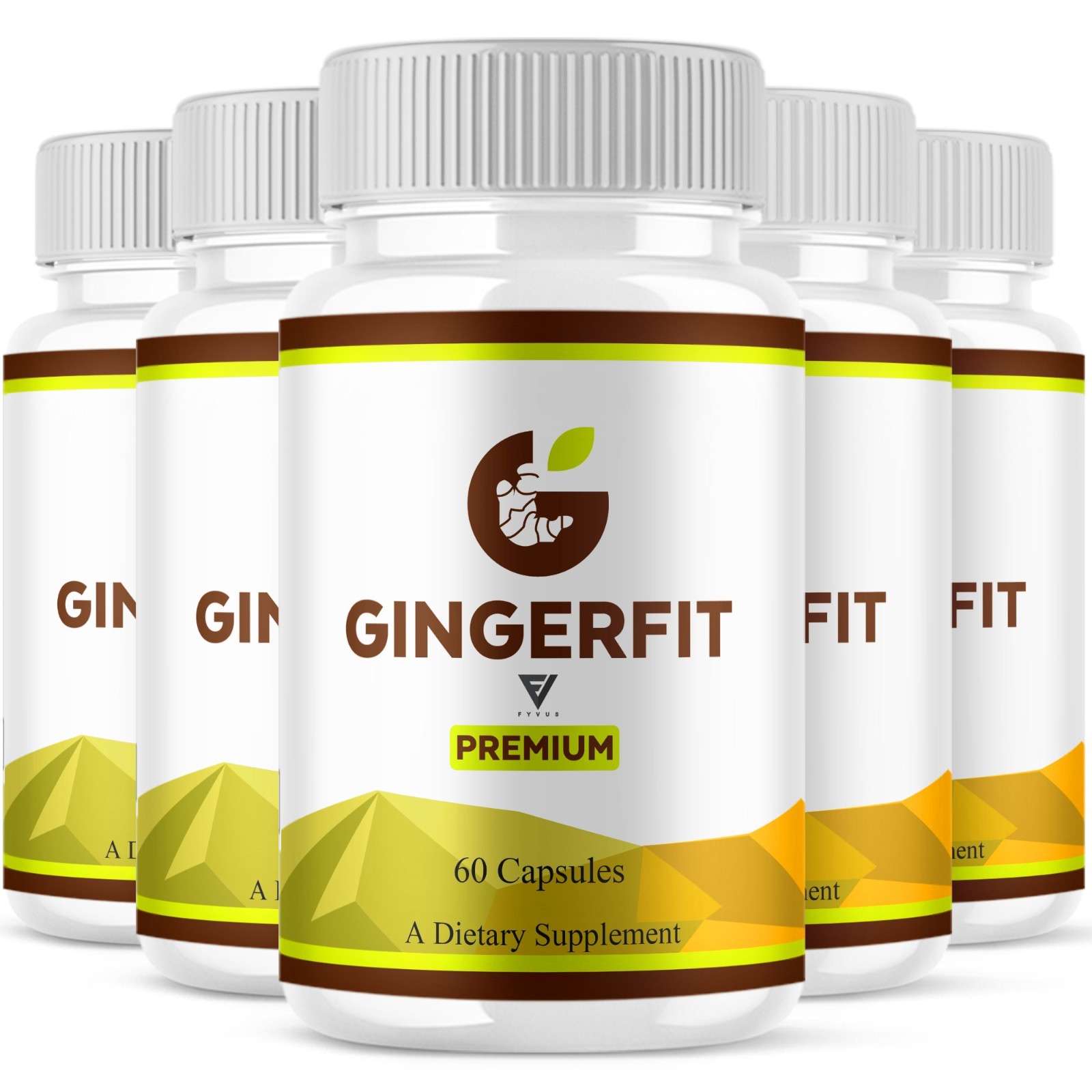 (5 Pack) Ginger Fit Weight Management Supplement, GingerFit Pills (300 Capsules)