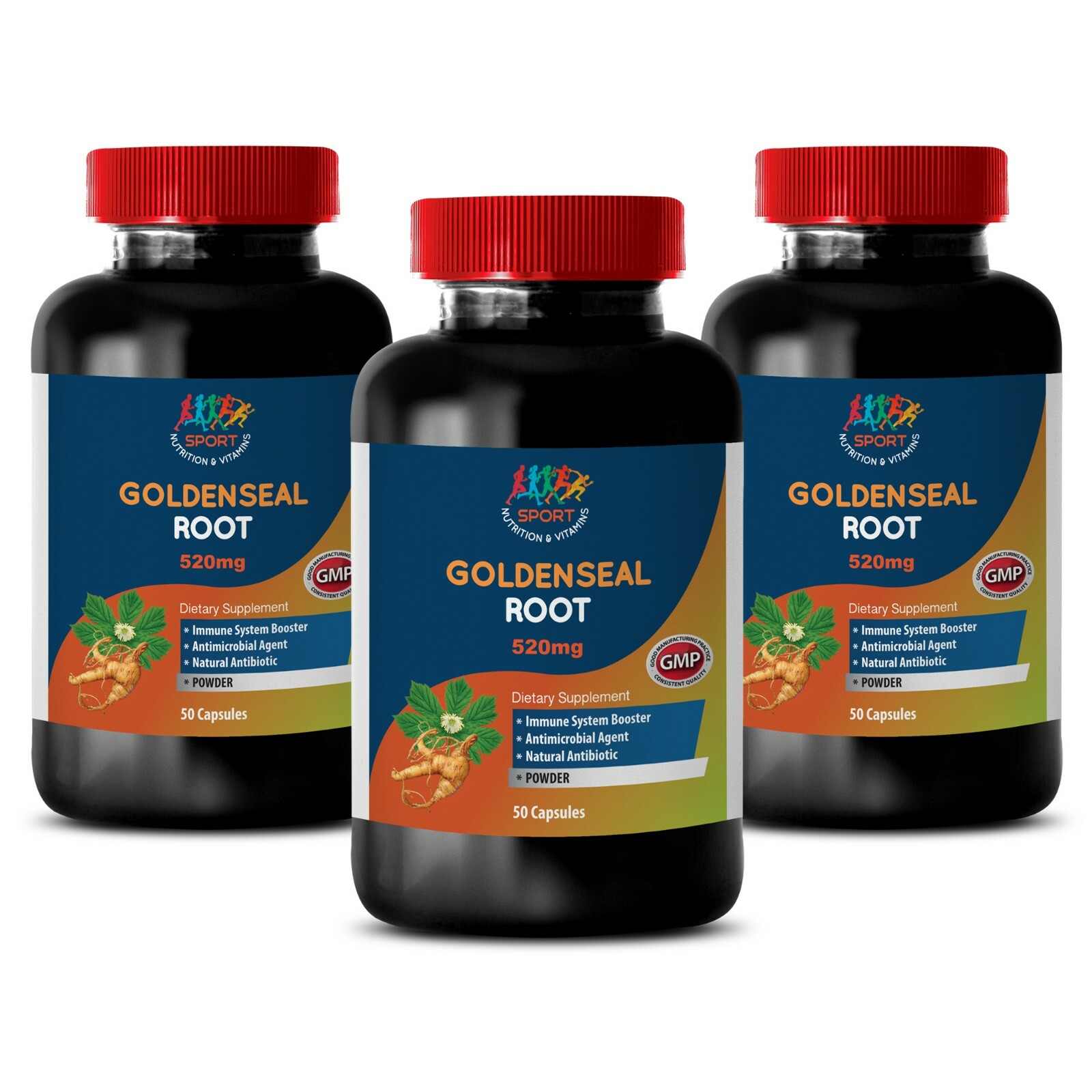 Echinacea Goldenseal – 520MG GOLDENSEAL ROOT – Aids Liver in Detox – 3Bot 150Ct
