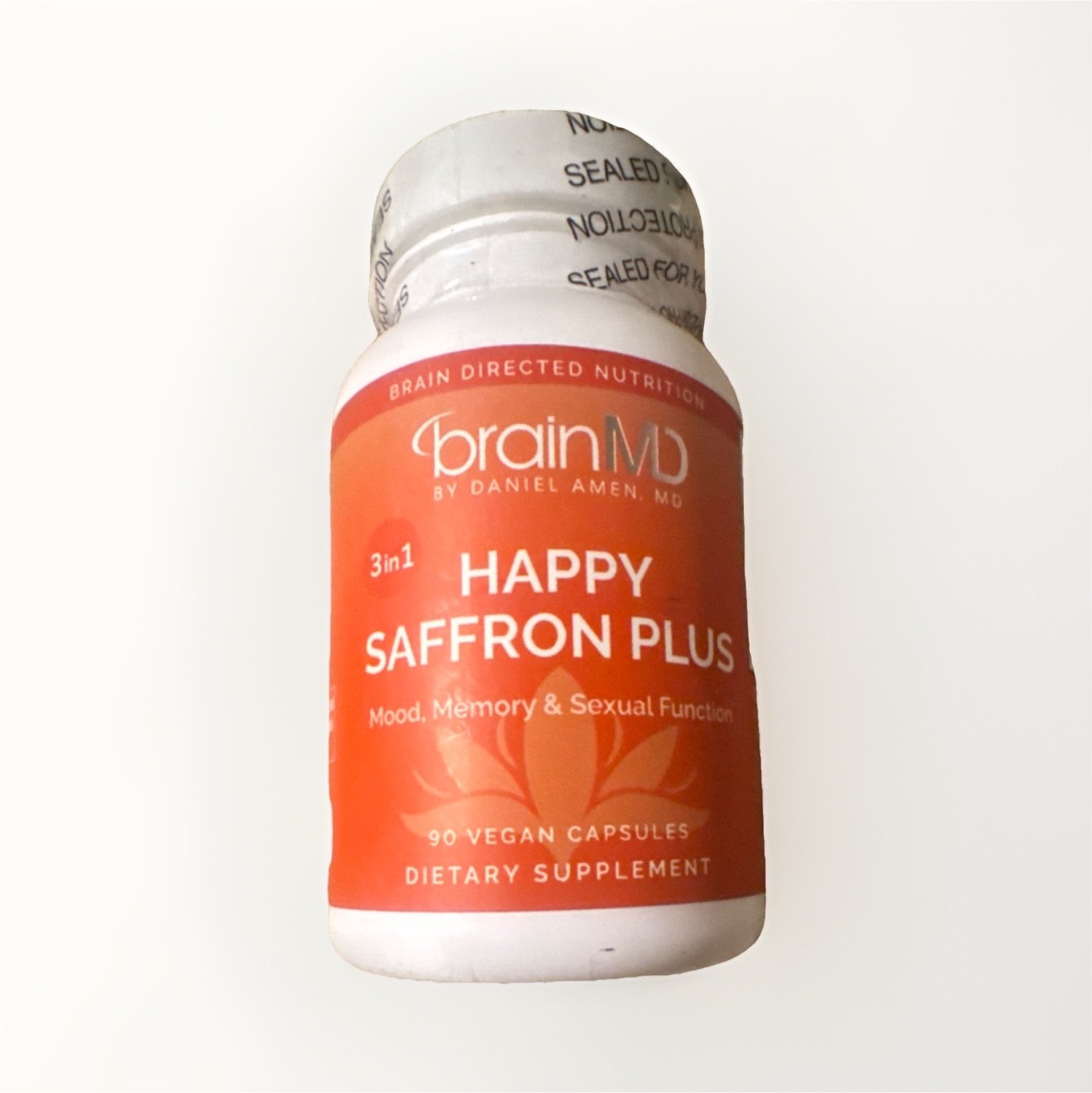 BrainMD Happy Saffron Plus Mood Memory Support Vegan 90 Capsules Zinc Curcumin