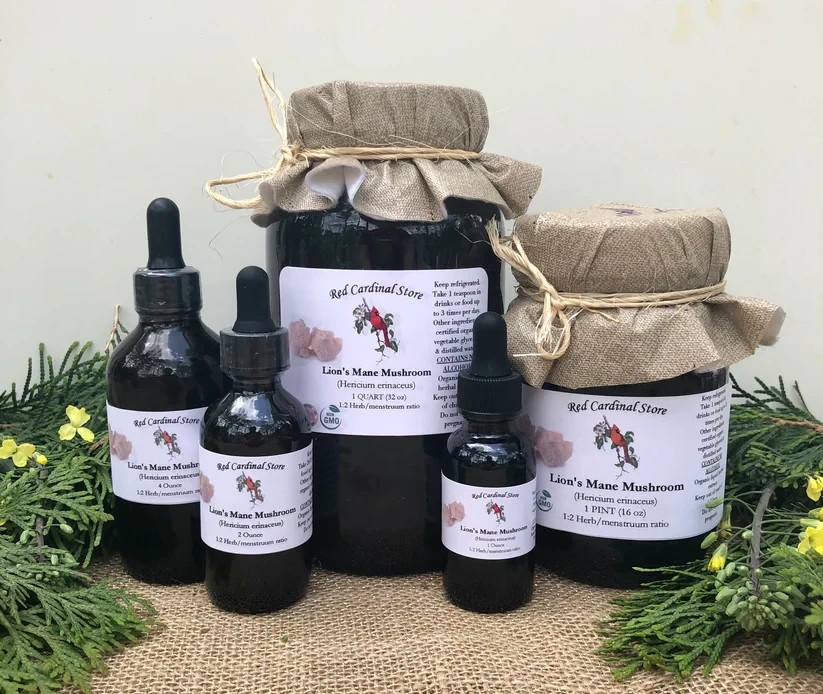 Lion’s Mane Mushroom Tincture Herb Extract Double ExtractionOrganic Made in USA