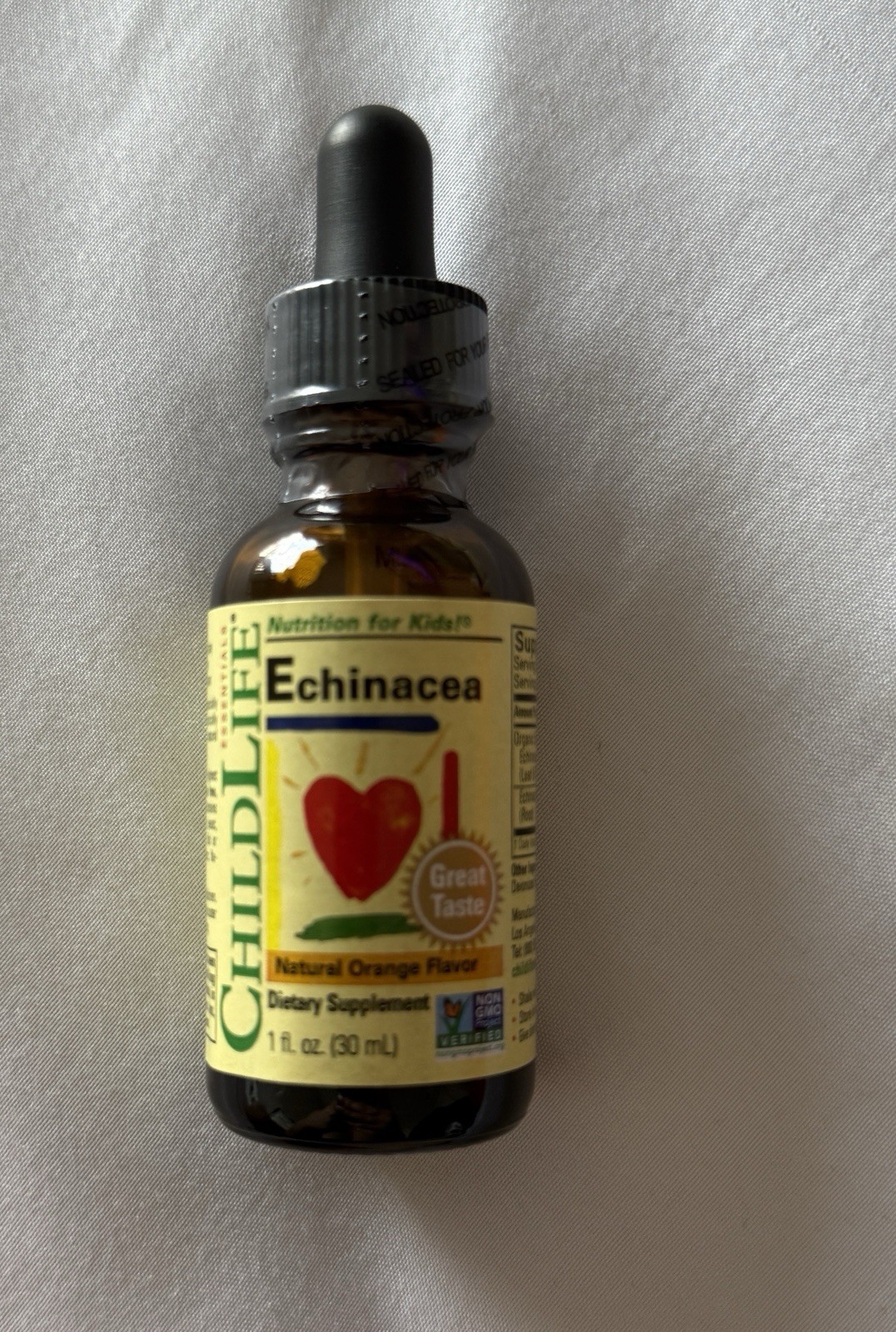 ChildLife Echinacea Drops Natural Orange Flavor Immune Support 1 fl oz (30 mL)