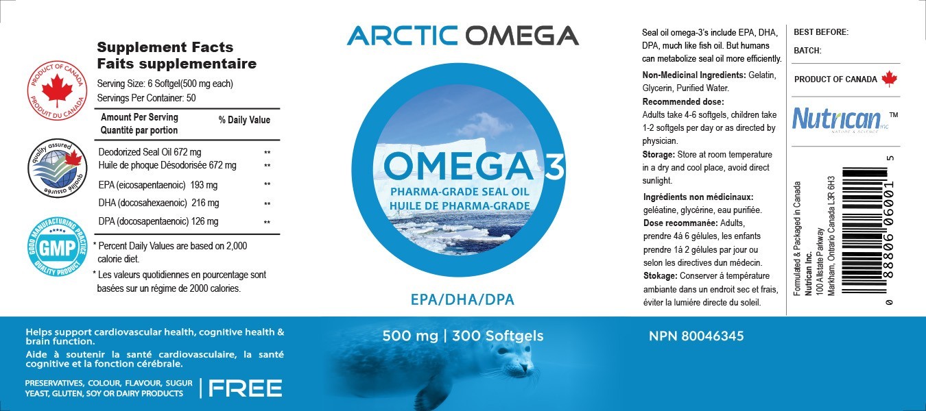 Arctic Omega 500 mg Capsules – 6 Bottle Bundle (300 Capsules Each)
