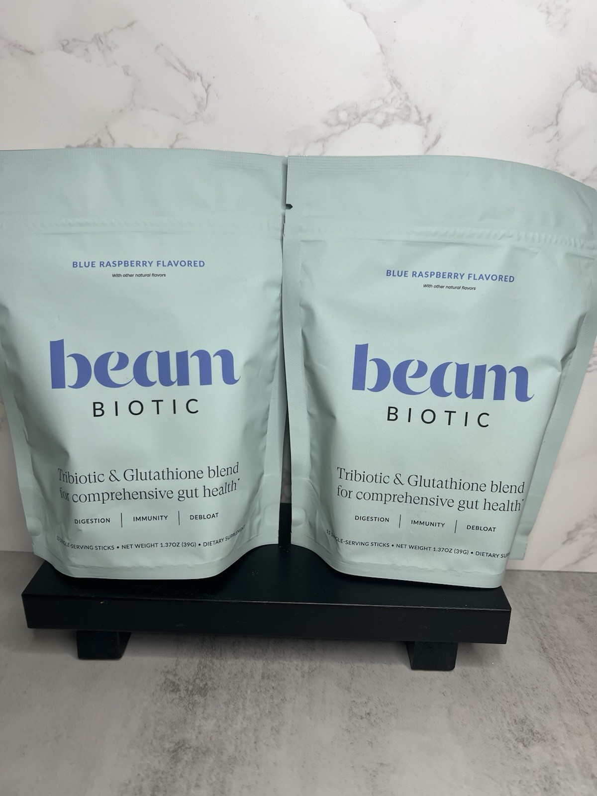 beam BIOTIC Probiotic + Glutathione Blue Raspberry 15 Sticks Two Pack! Exp 05/28
