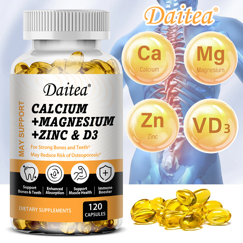 Calcium + Magnesium + Zinc and D3 Capsules – Strong Bones and Teeth