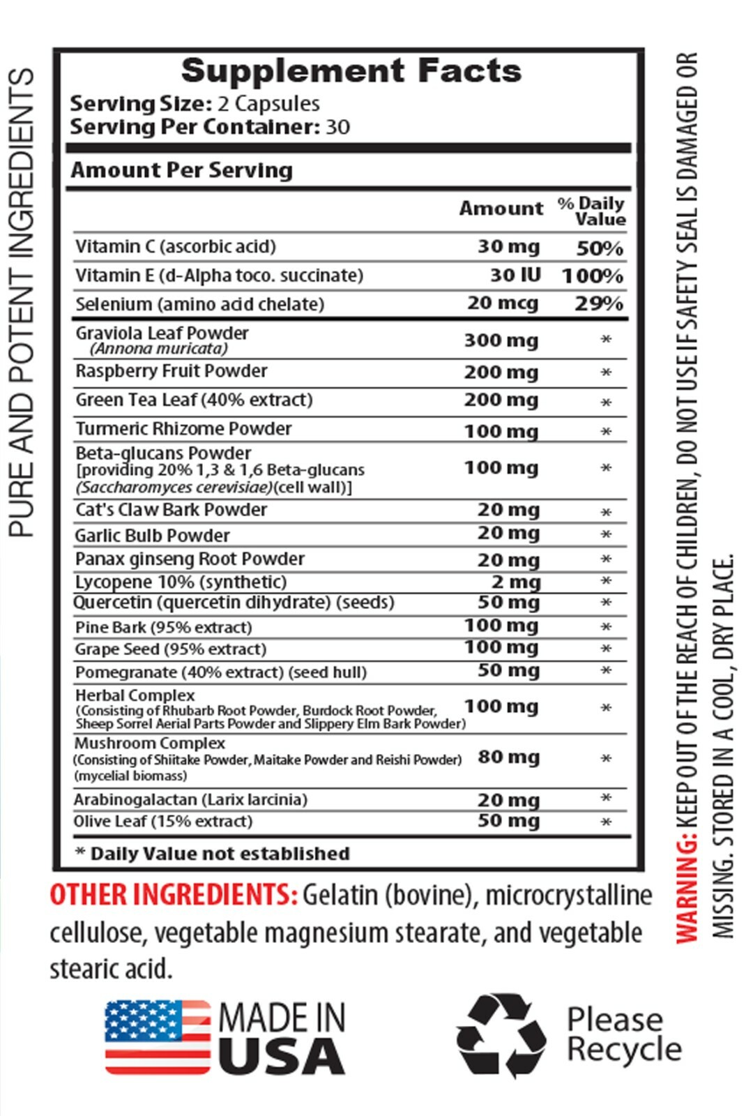 anti inflammatory herbs – IMMUNE HERBAL COMPLEX – immune support blend 1BOTTLE