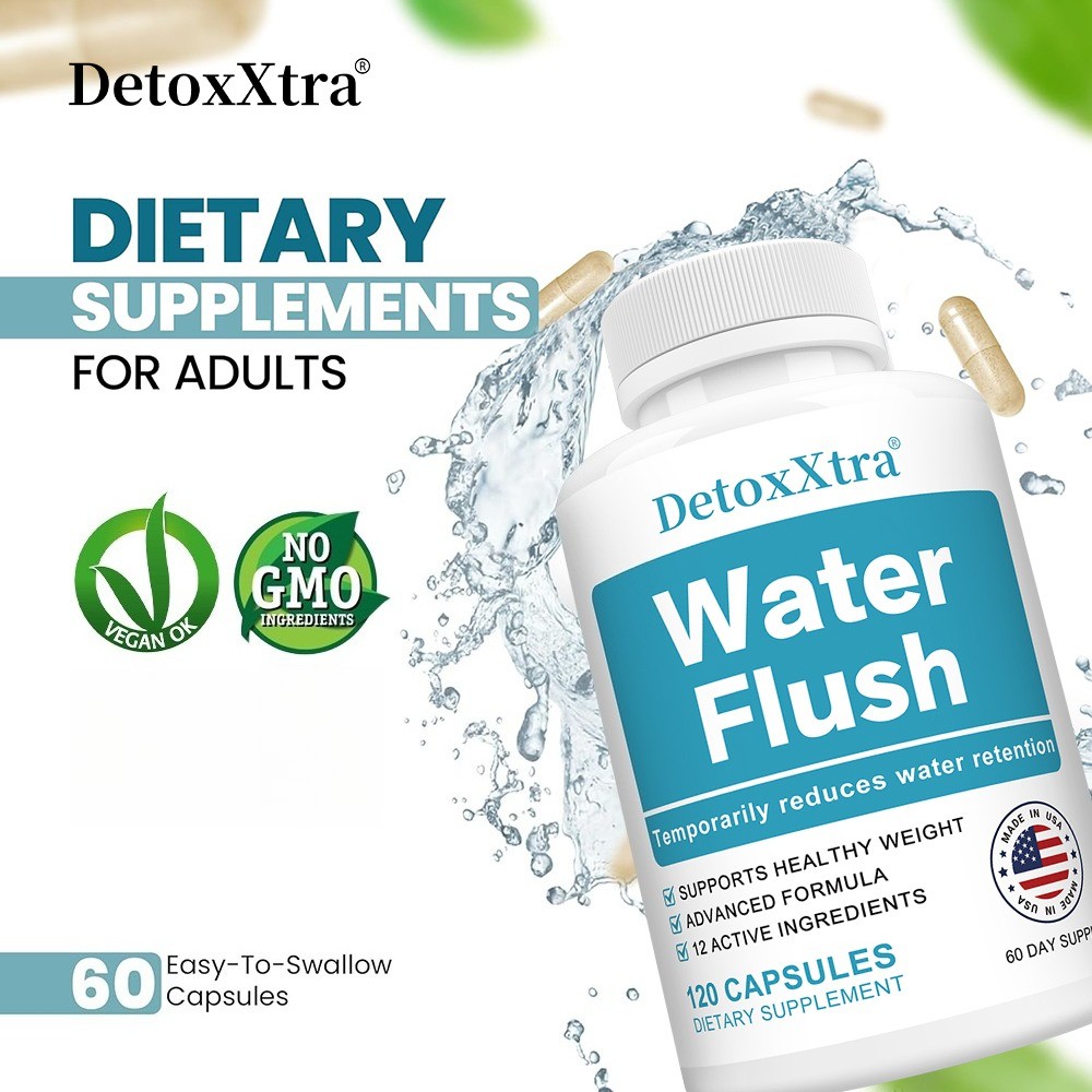 Water Flush Pills – 12-in-1 Formula to Reduce Bloating, Swelling 30/60/120 Caps