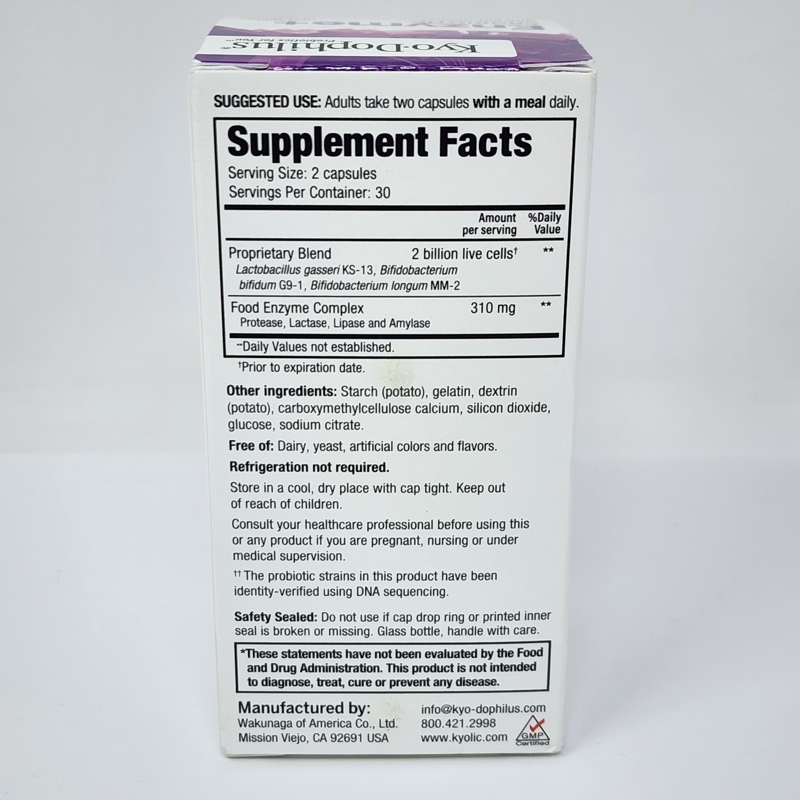 Kyo-Dophilus Enzyme+ Probiotic, 60 Capsules Exp 09/2027