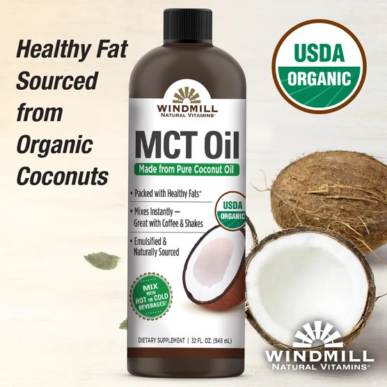 Windmill MCT Oil USDA Organic Coconut Oil Non GMO Keto 32 fl oz EXP: 01/2028+