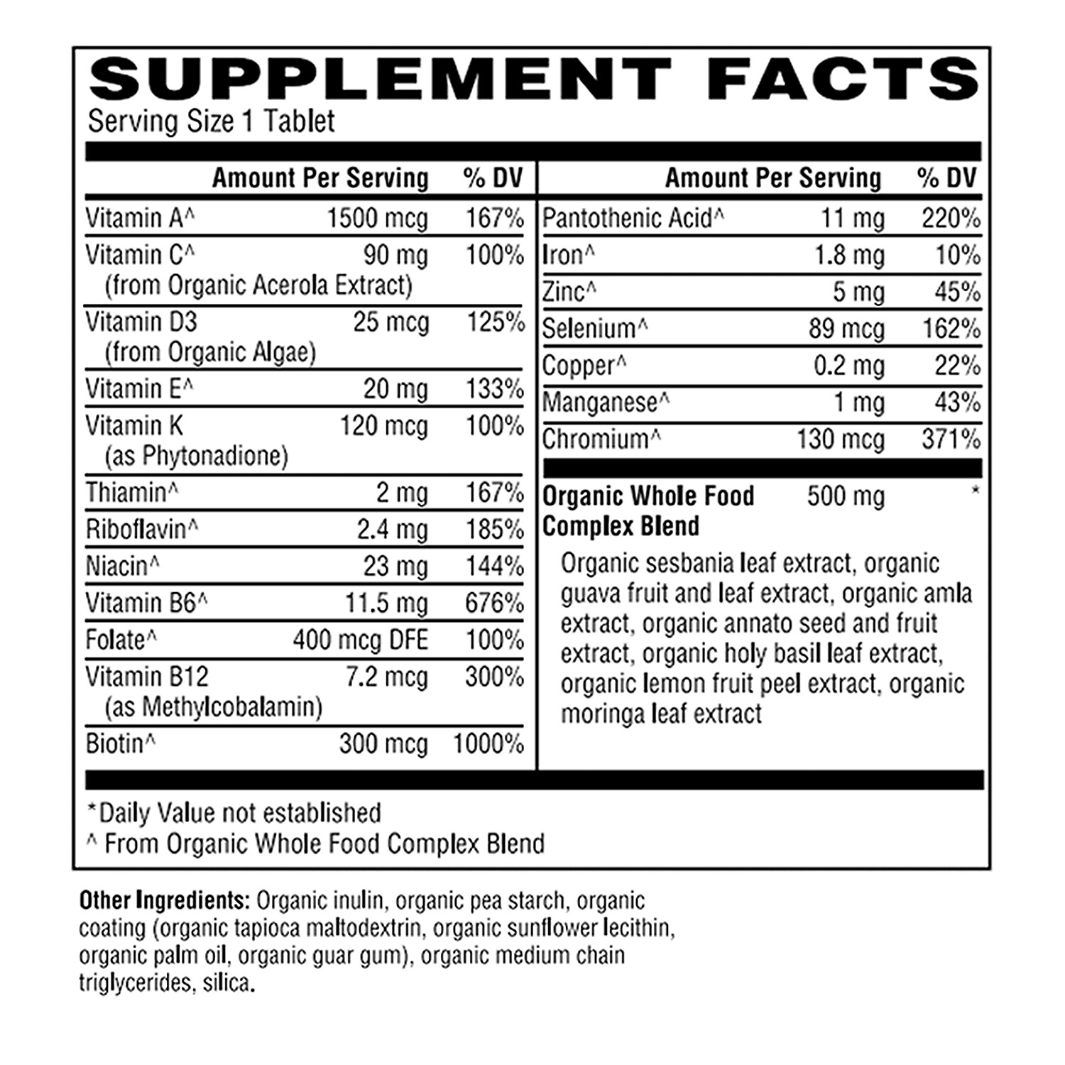 Holly Hill Health Foods Organic Once Daily Men’s Multivitamin, 60 Tablets