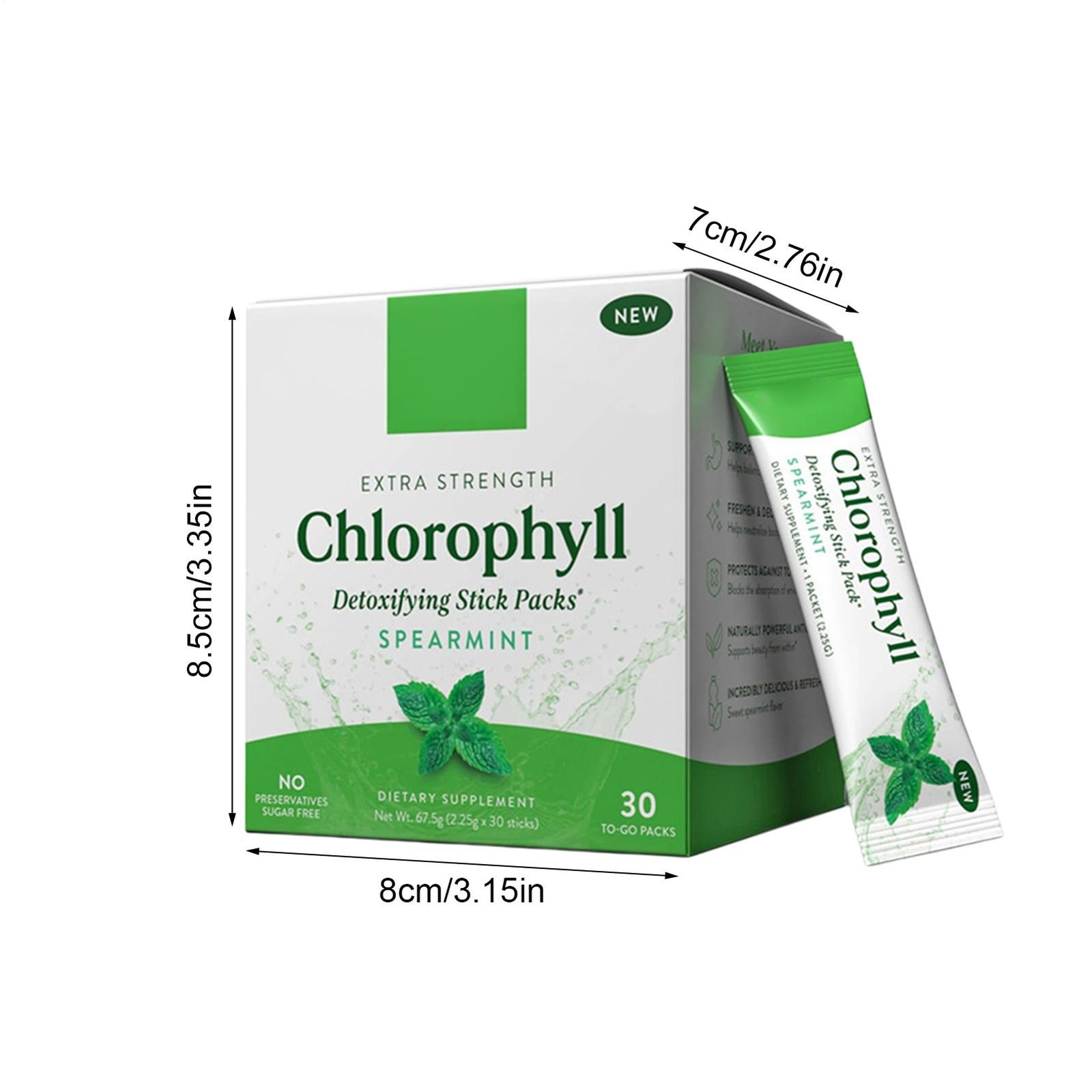 Chlorophyll Stick Packs: Supercharge Your Detox and Boost Gut Health 30pcs Stick