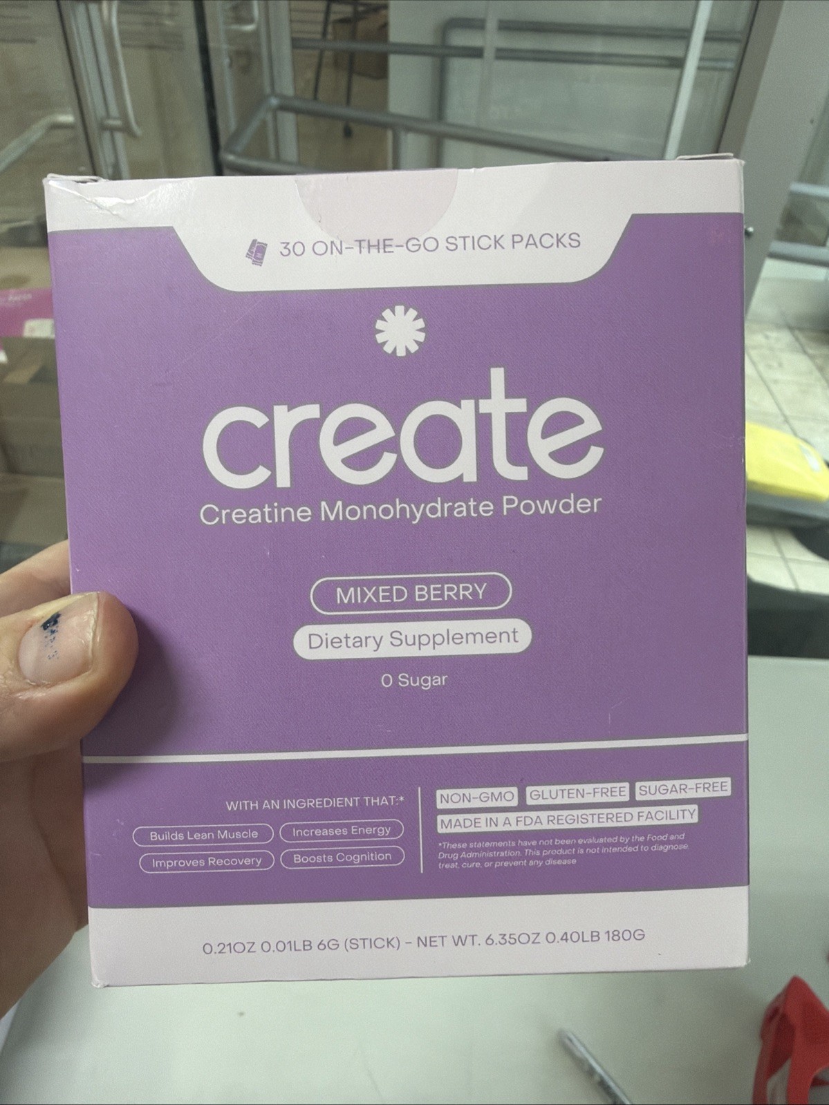 Create Creatine Monohydrate On-The-Go Stick Packs Mixed Berry (30 Sticks)