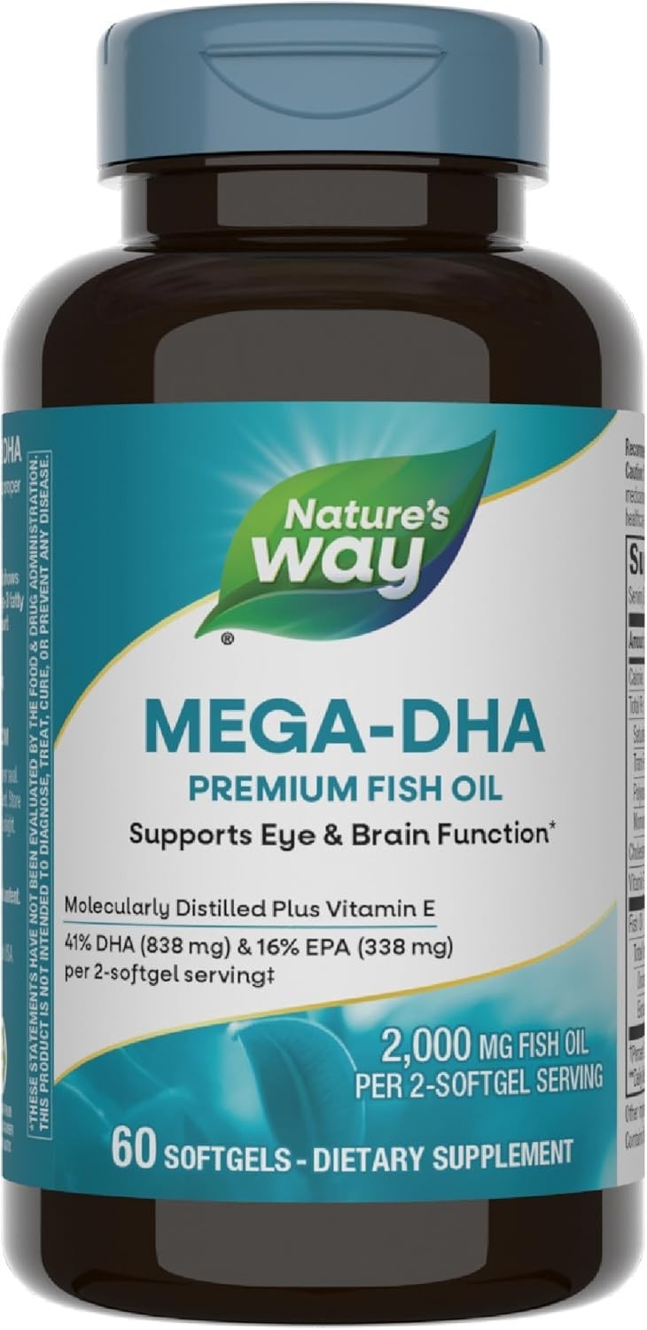 Nature’s Way MEGA-DHA PREMIUM FISH OIL, 2,000 mg, 240 Total (Exp. 06/30/26)