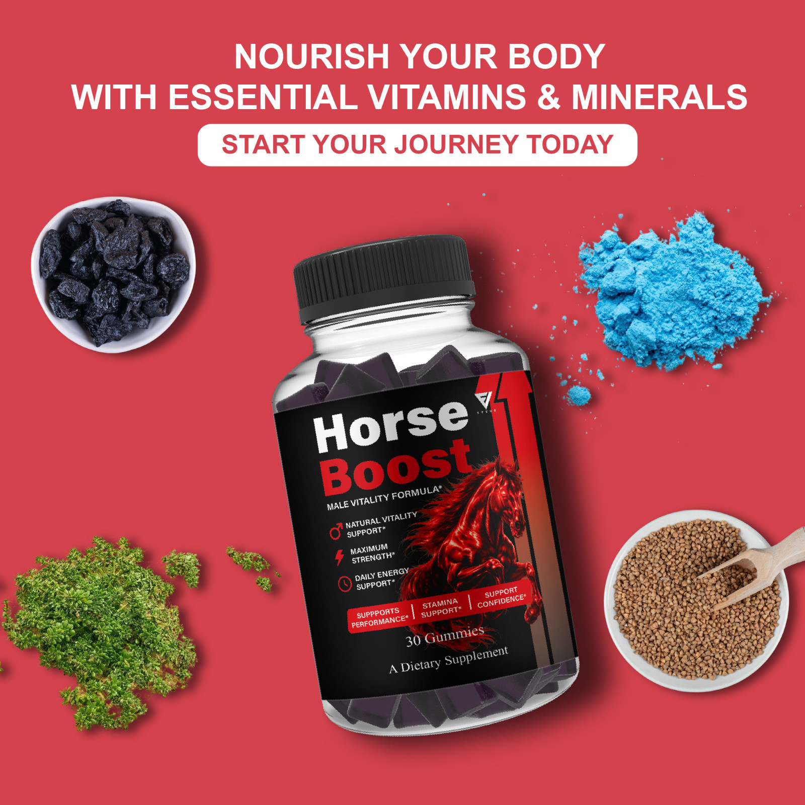(5 Pack) Horse Boost Gummies, HorseBoost Male Performance (150 Gummies)