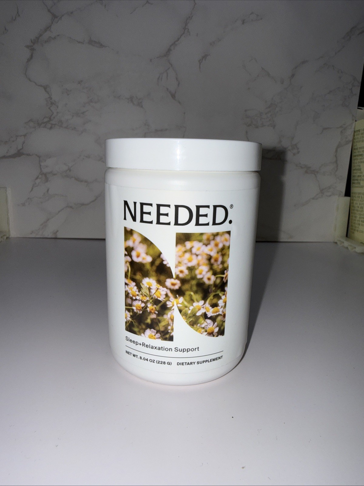 Needed Sleep + Relaxation Support Powder Chamomile Magnesium L-Theanine 8.04 oz