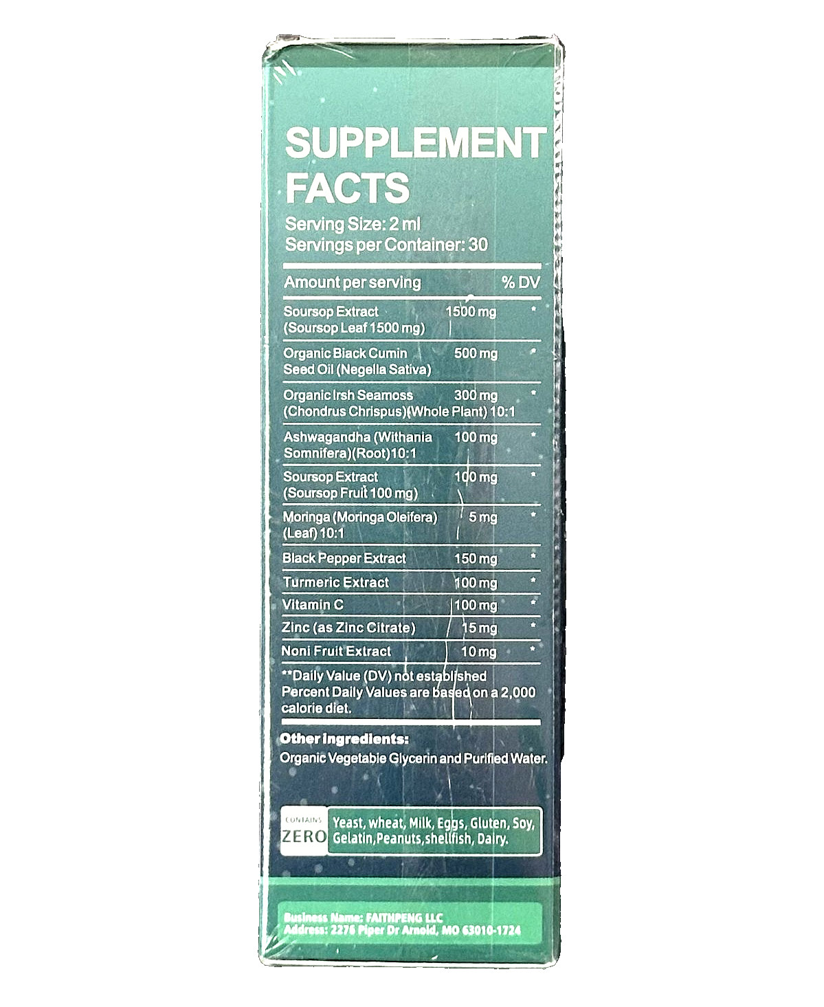 Lamfoa Soursop Graviola Extract Liquid Supplement 60ml Sea Moss Black Seed Oil
