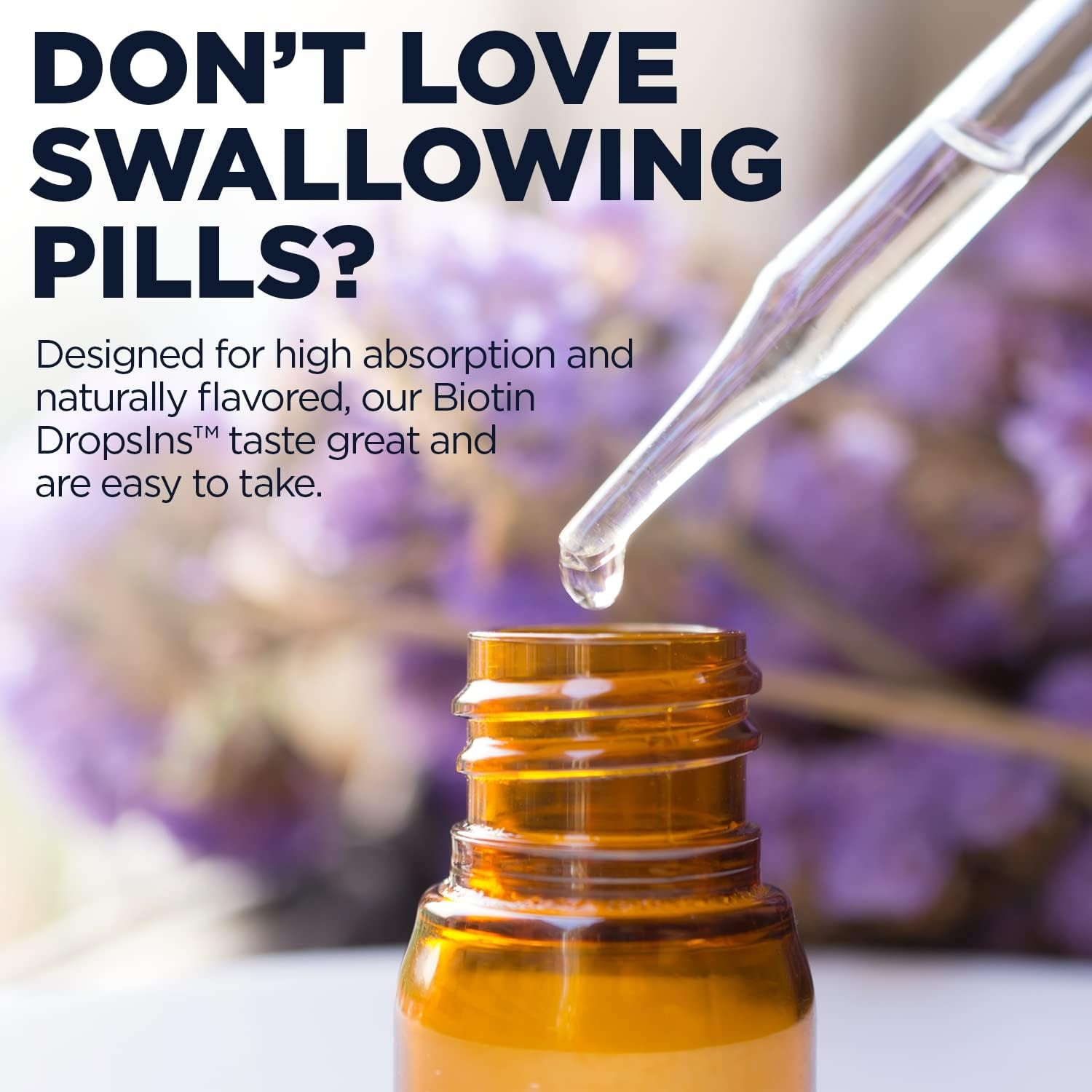 Fast Absorbing Mixed Berry Flavor Ultra Biotin Dropins for Hair & Nails (2oz)