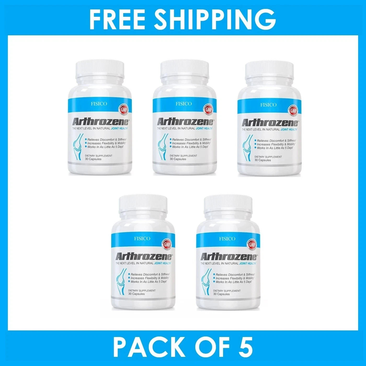 Fisico – Arthrozene Joint Support Supplement 30 Capsules – Pack of 5