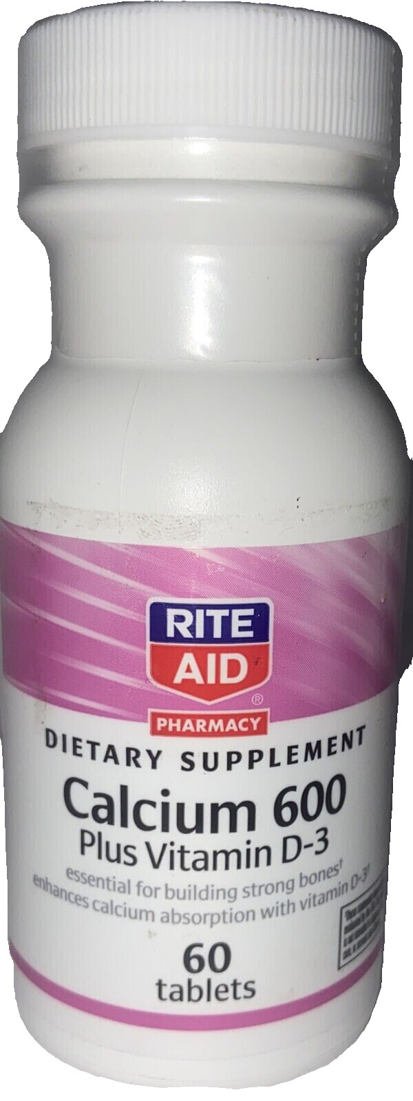 Rite Aid Calcium 600 Plus Vitamin D3 Dietary Supplement 60 Tablets