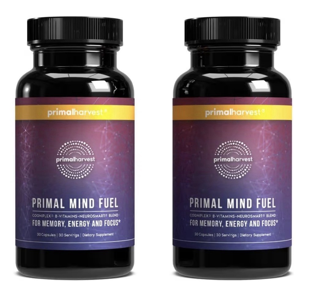 Primal Harvest Primal Mind Fuel Brain Booster Supplement Focus Energy 2 Packs